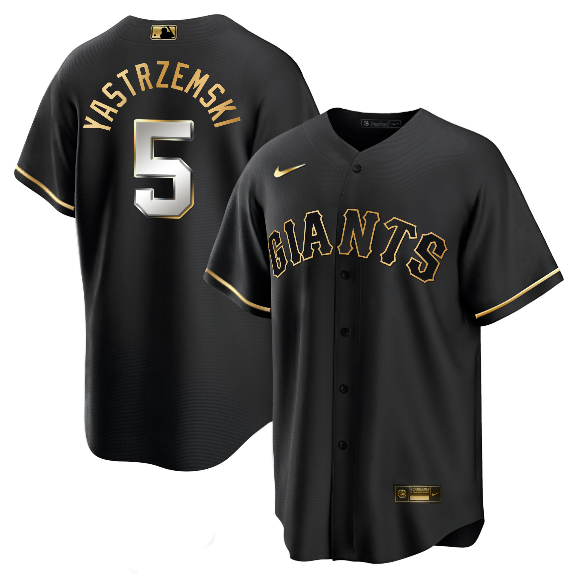 Men's Mike Yastrzemski San Francisco Giants Black Limited & Gold Cool Black Limited Jersey - All Stitched