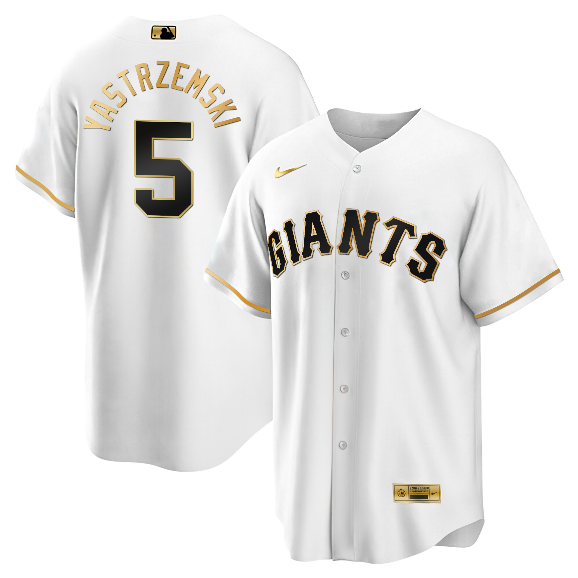 Men's Mike Yastrzemski San Francisco Giants Black Limited & Gold Cool White Gold Jersey - All Stitched