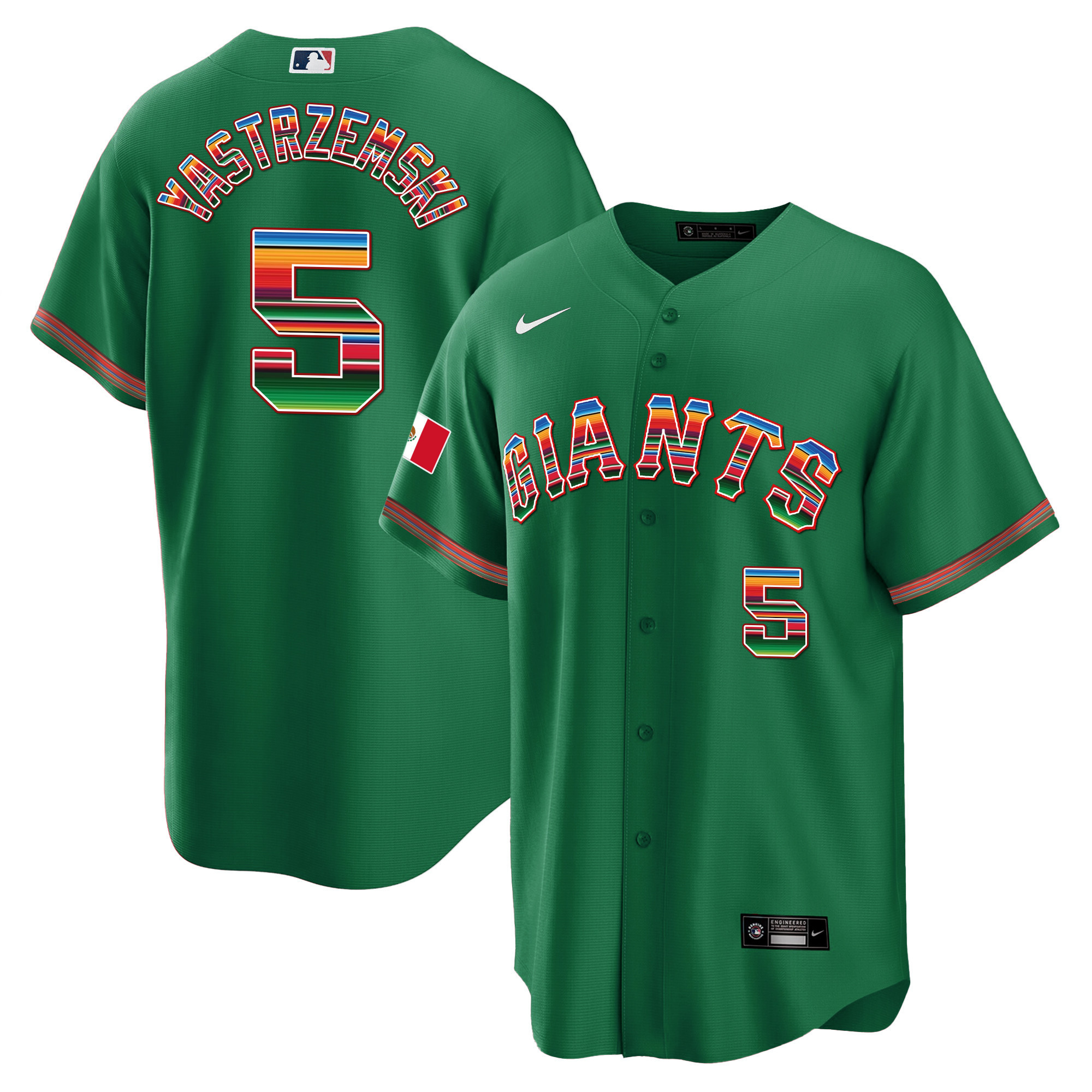 Men's Mike Yastrzemski San Francisco Giants Mexico Cool Base Limited Green Jersey - All Stitched