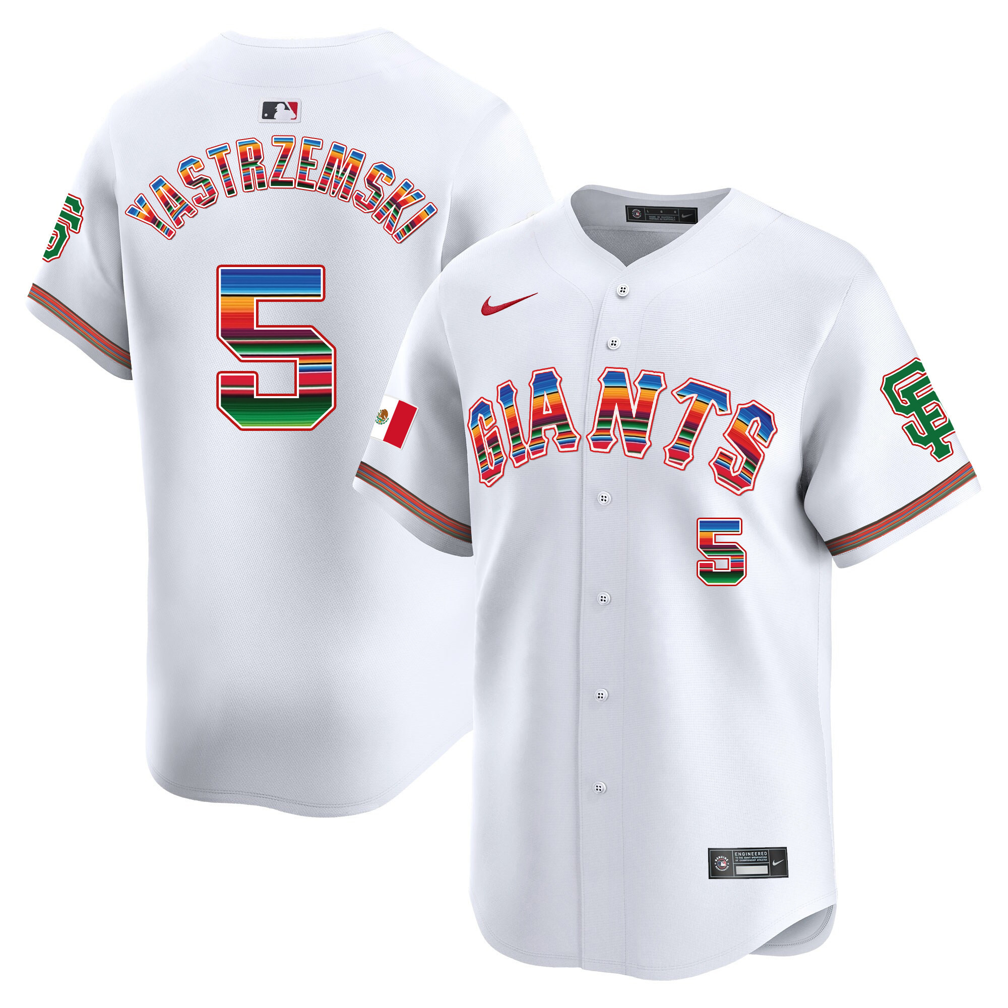 Men's Mike Yastrzemski San Francisco Giants Mexico Vapor Premier Limited White Jersey - All Stitched