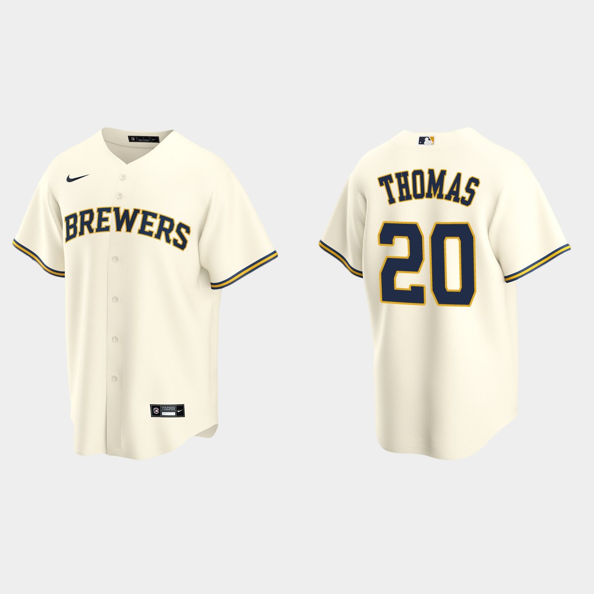 Men's Milwaukee Brewers Gorman Thomas Cream Retired Player Jersey