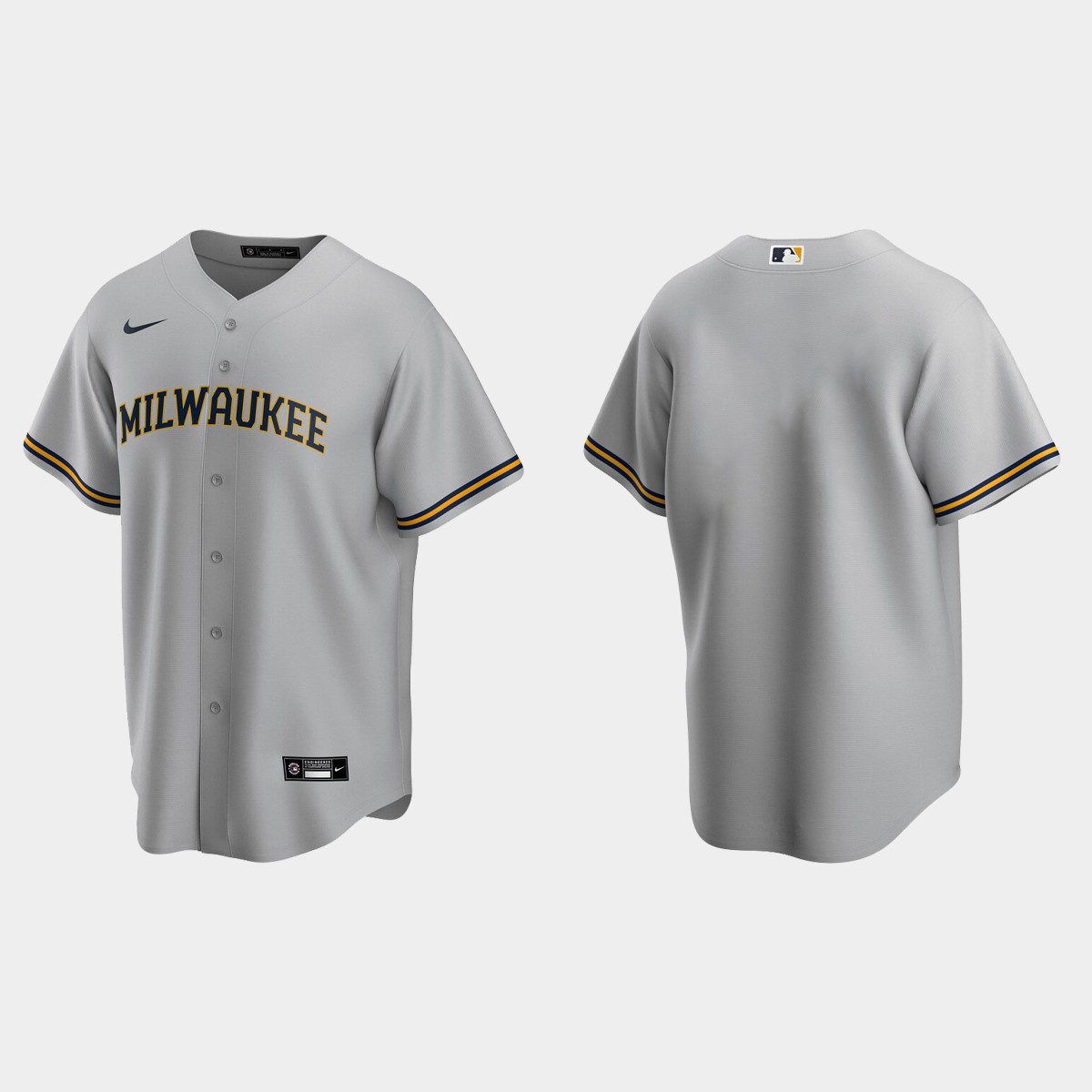 Men's Milwaukee Brewers Road Jersey - Gray