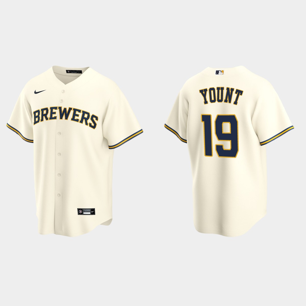 Men's Milwaukee Brewers Robin Yount Home Jersey - Cream