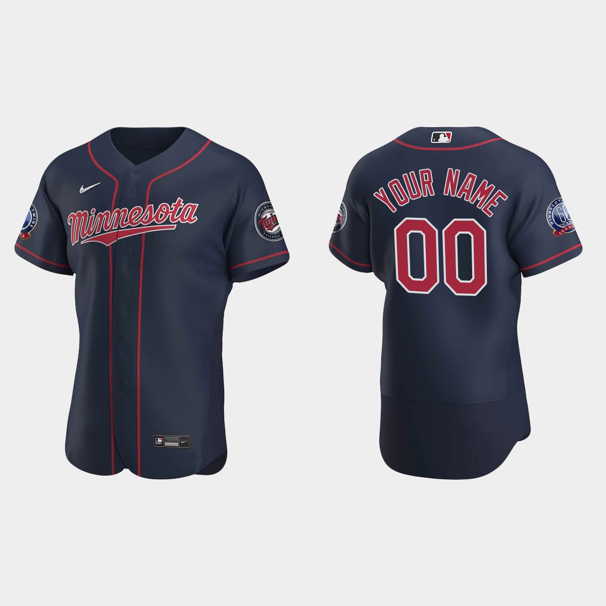 Men's Minnesota Twins Navy 2020 Alternate Custom Jersey