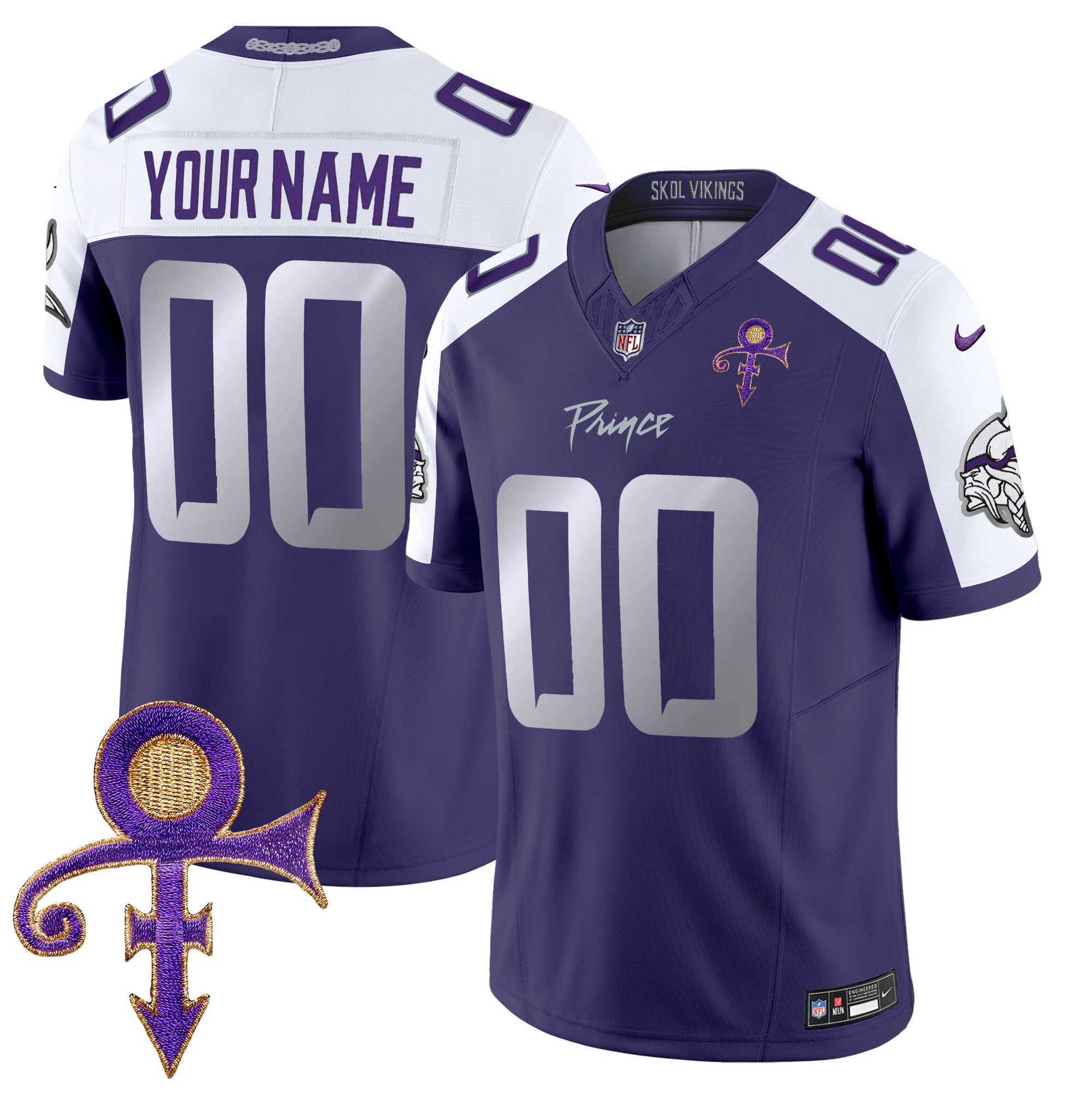 Men's Minnesota Vikings 2024 Prince Vapor Limited Custom Purple Alternate Jersey - All Stitched