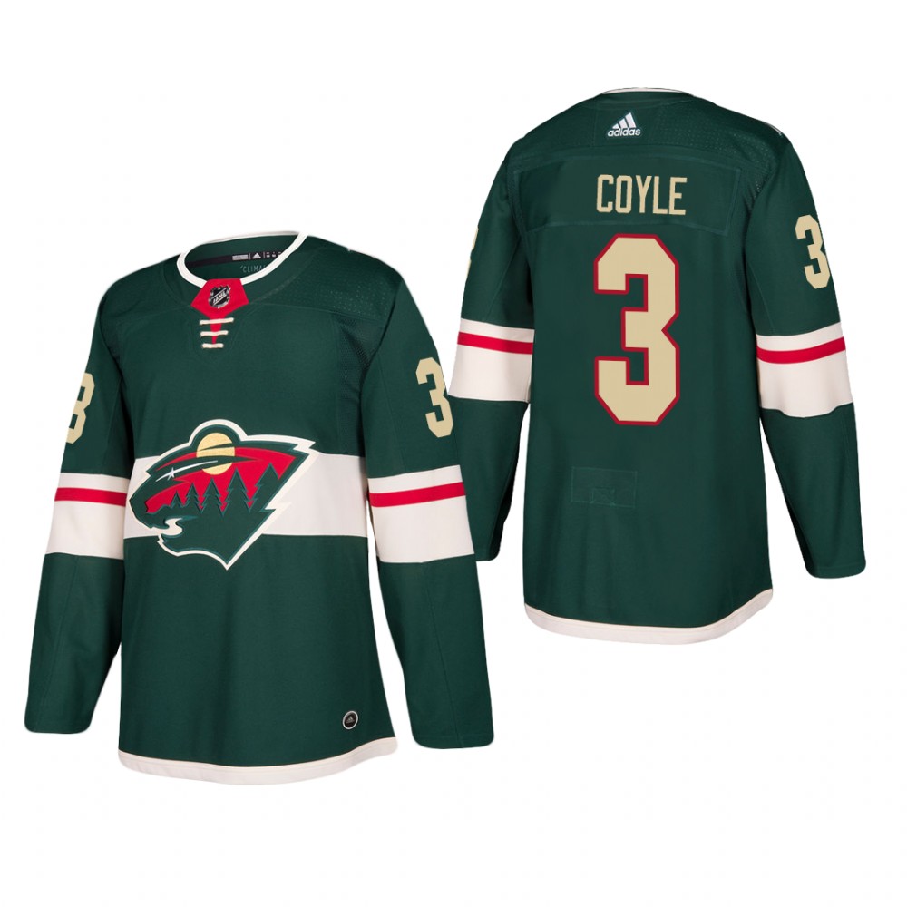 Men's Minnesota Wild Charlie Coyle #3 Home Green Player Cheap Jersey