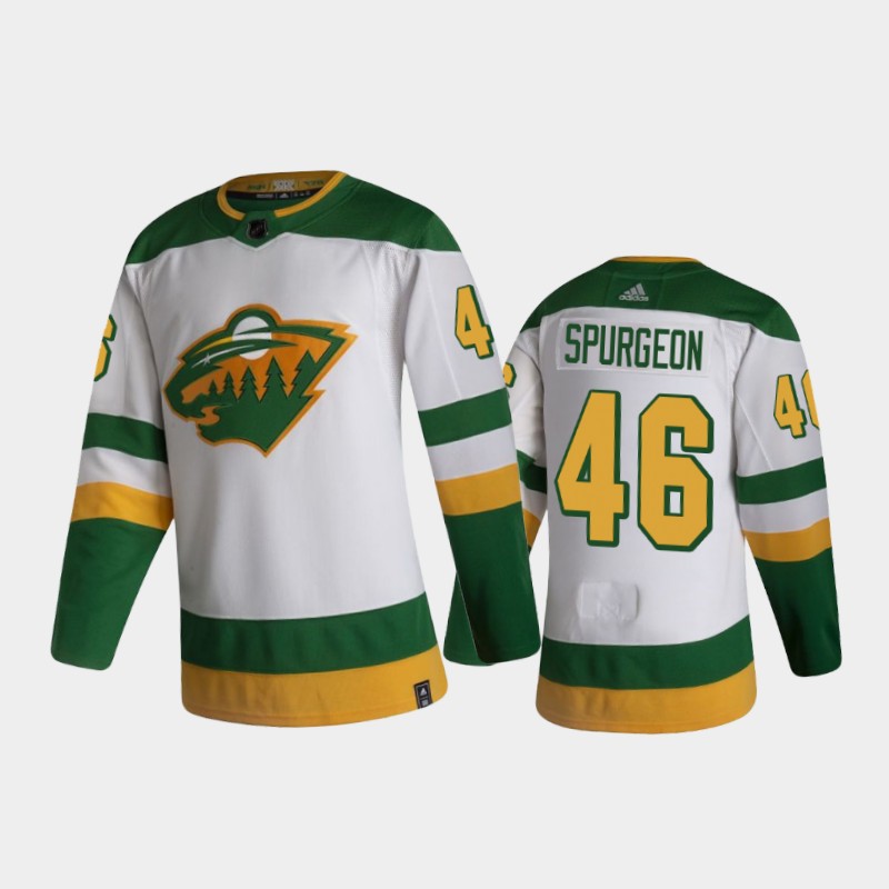 Men’s Minnesota Wild Jared Spurgeon #46 Reverse Retro 2020-21 White Jersey