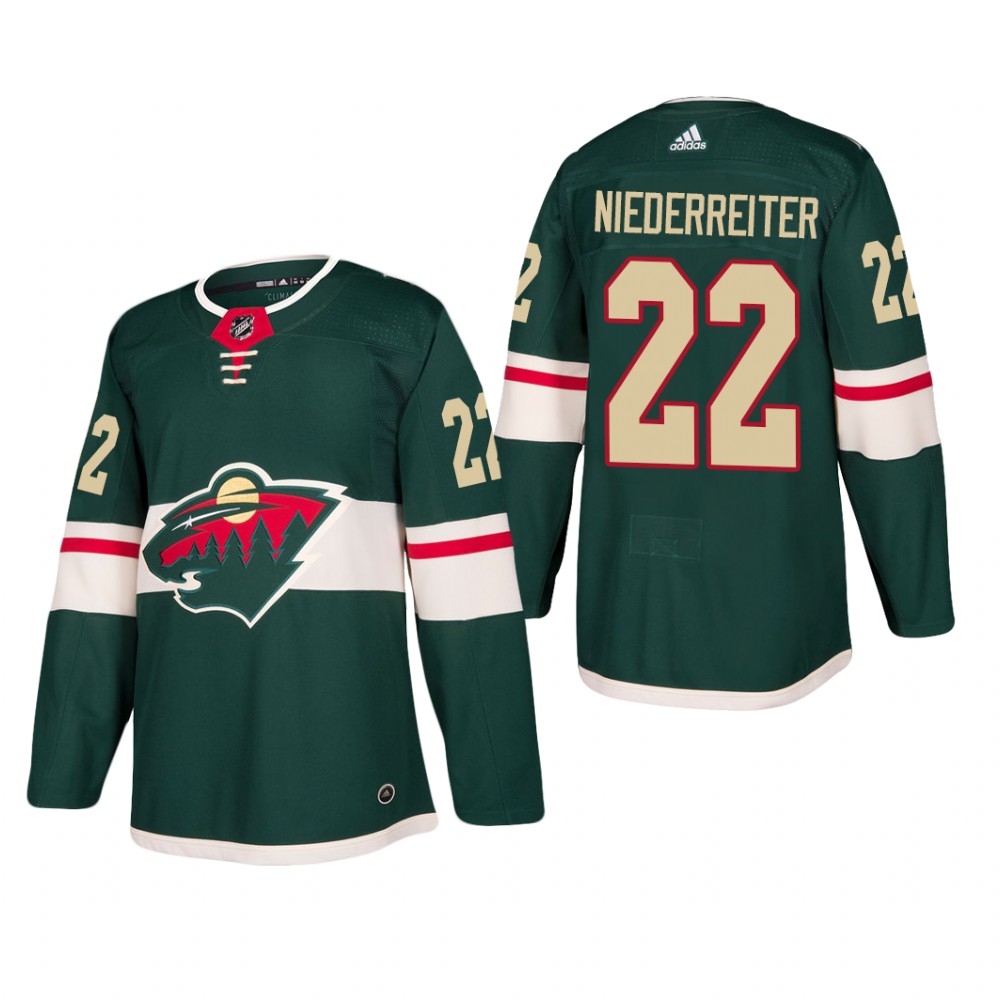 Men's Minnesota Wild Nino Niederreiter #22 Home Green Player Cheap Jersey