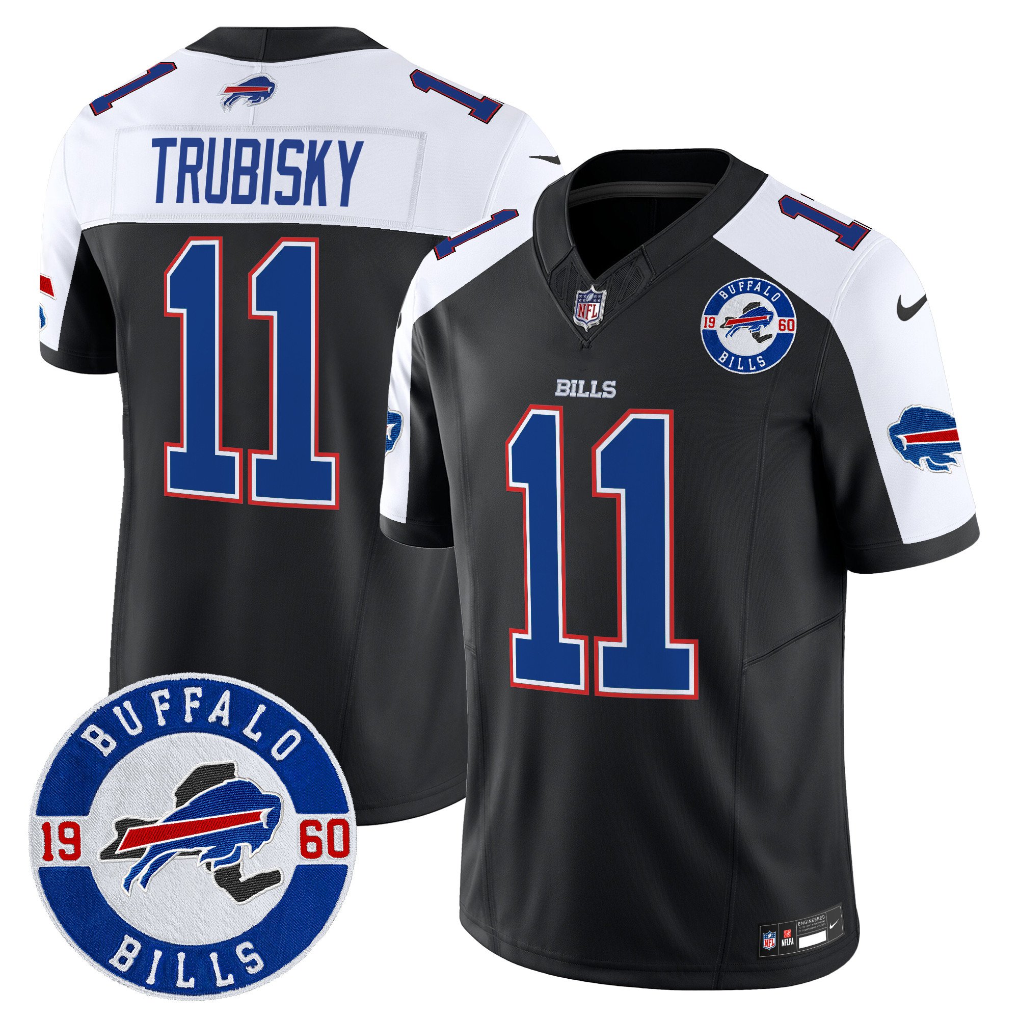 Men's Mitchell Trubisky Buffalo Bills 2024 Vapor Limited Black Alternate Jersey - All Stitched