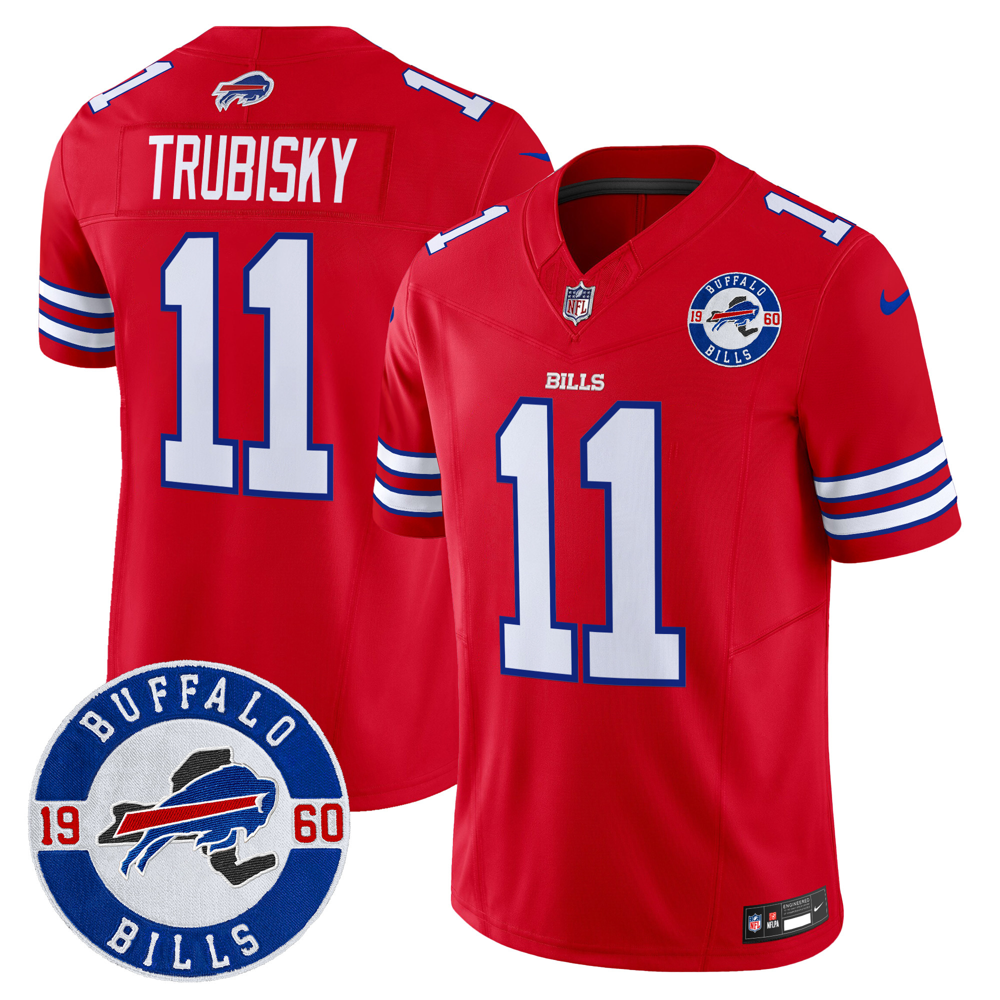 Men's Mitchell Trubisky Buffalo Bills 2024 Vapor Limited Red Jersey - All Stitched