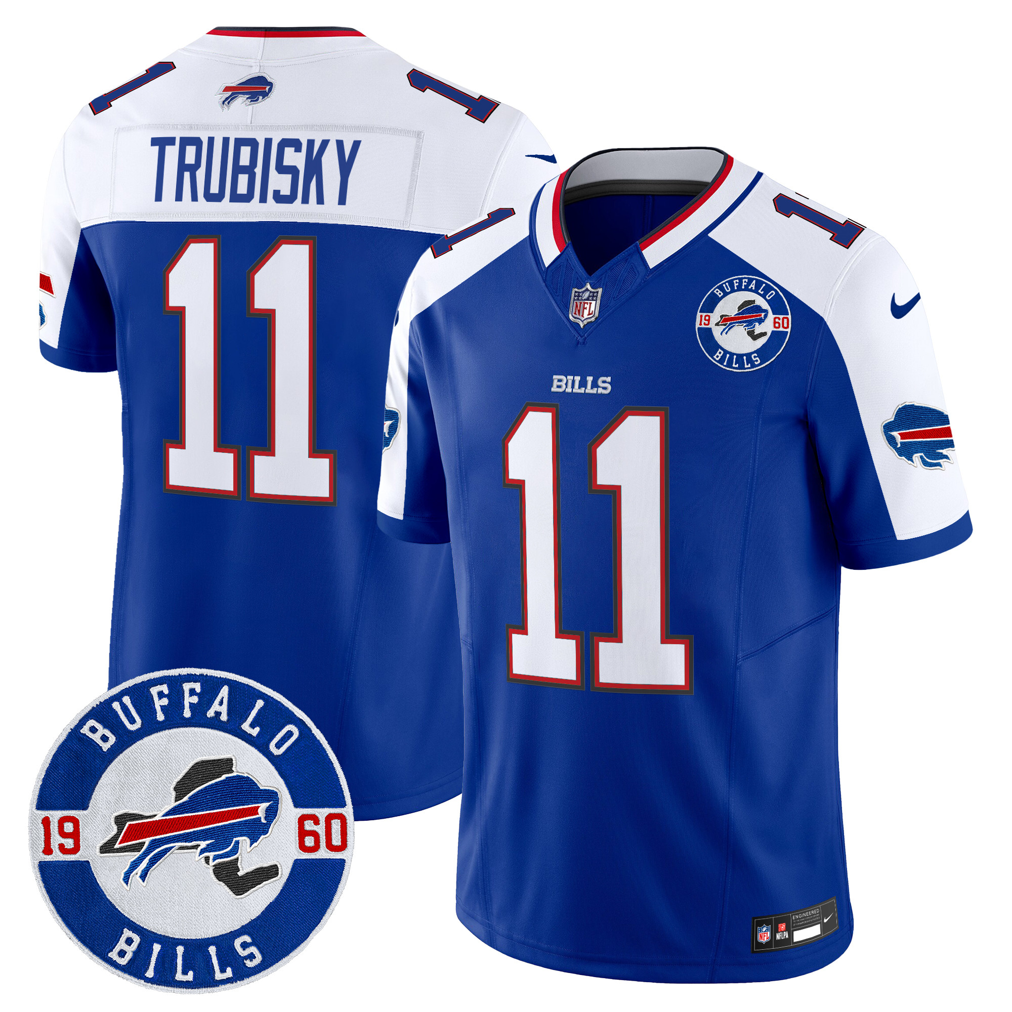 Men's Mitchell Trubisky Buffalo Bills 2024 Vapor Limited Royal Alternate Jersey - All Stitched