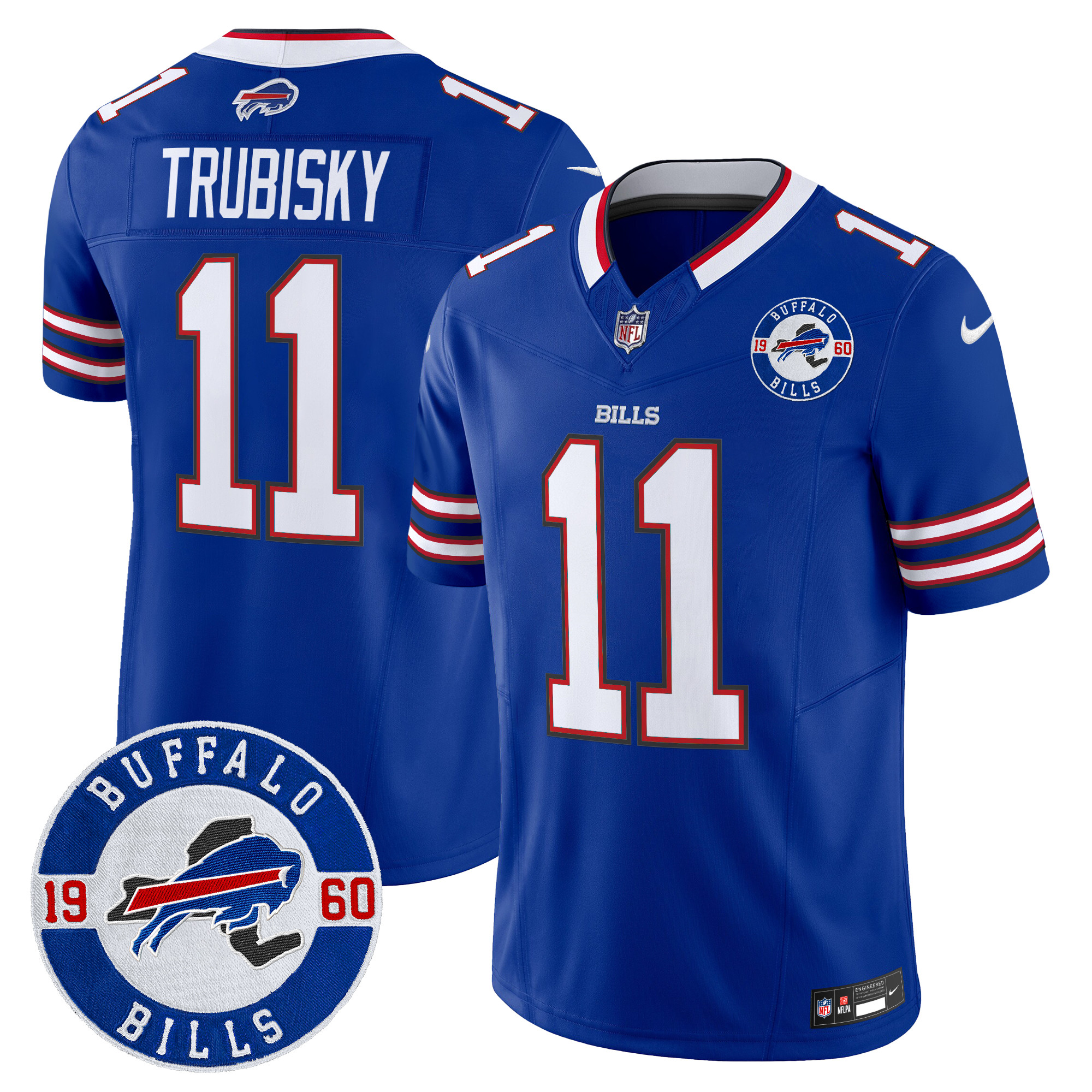 Men's Mitchell Trubisky Buffalo Bills 2024 Vapor Limited Royal Jersey - All Stitched