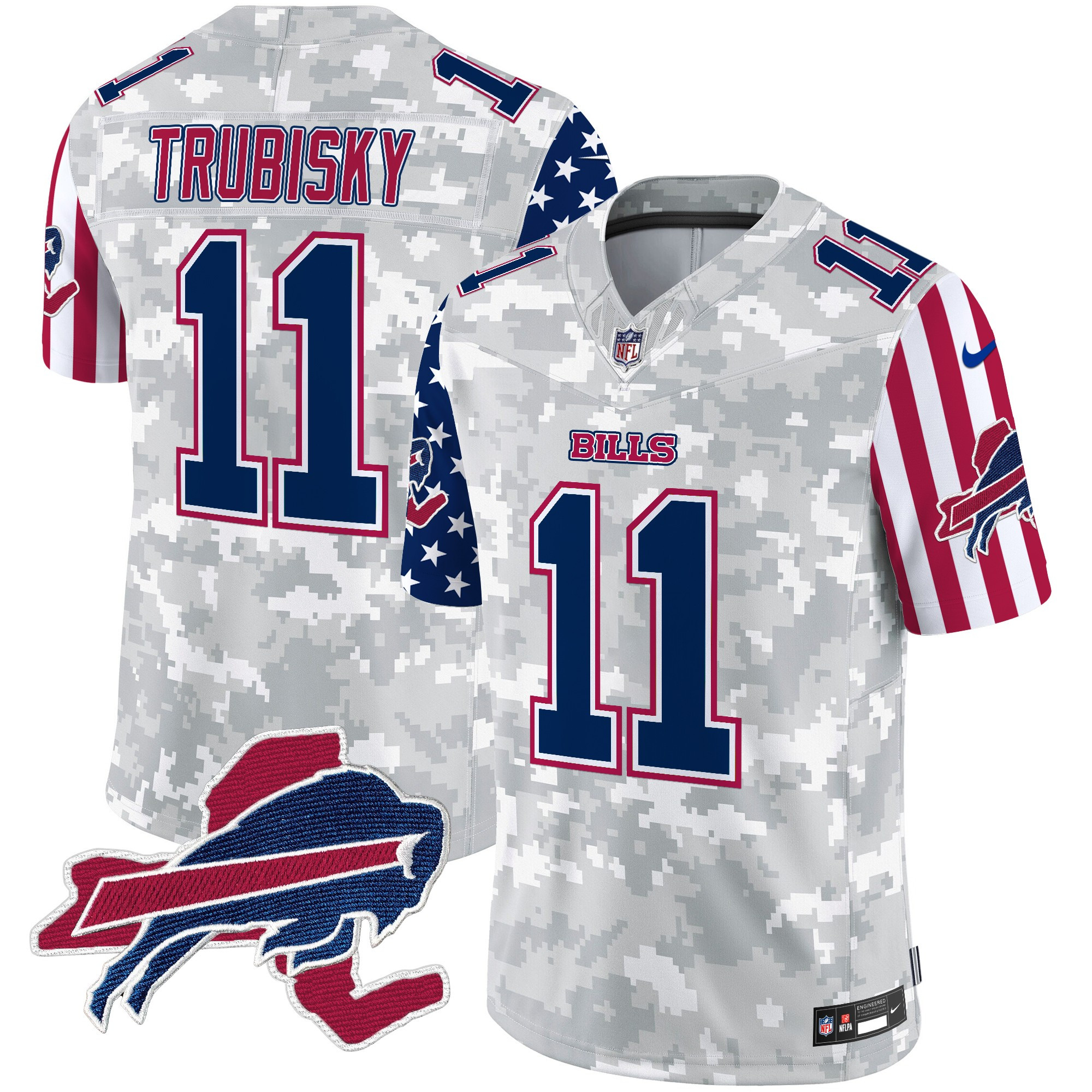 Men's Mitchell Trubisky Buffalo Bills American Style Vapor Limited Arctic Camo Jersey - All Stitched