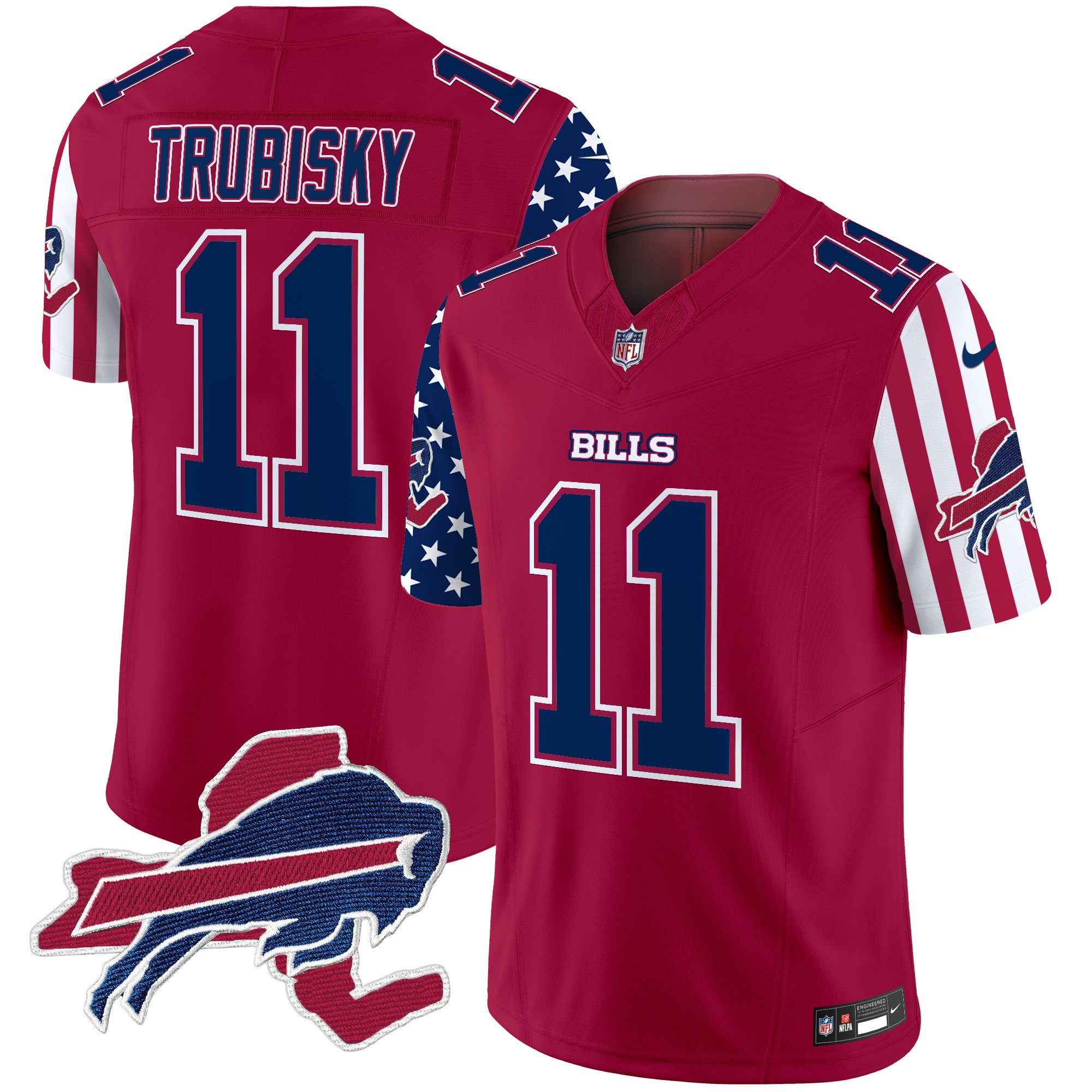 Men's Mitchell Trubisky Buffalo Bills American Style Vapor Limited Red Jersey - All Stitched