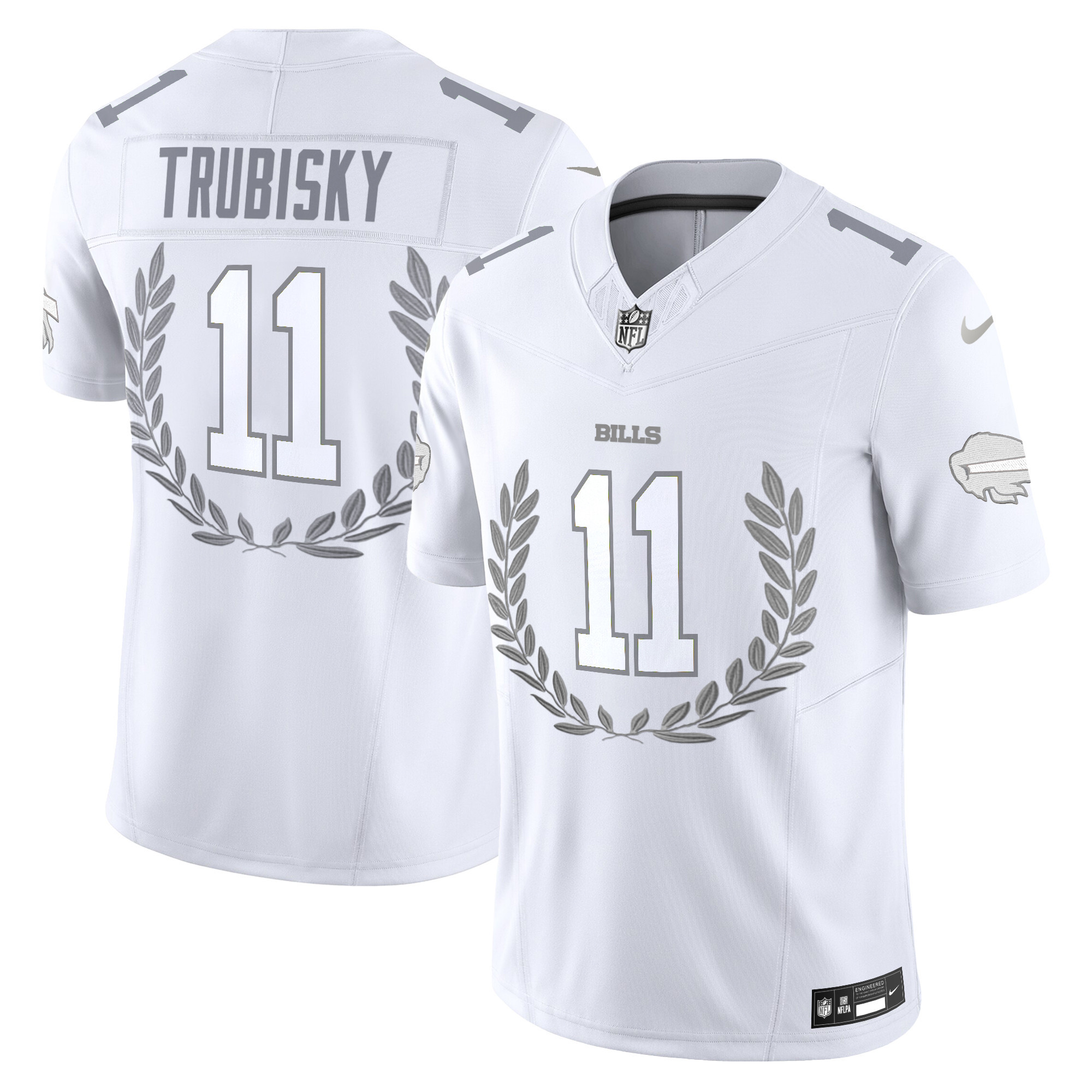 Men's Mitchell Trubisky Buffalo Bills Platinum MVP Vapor Limited Jersey - All Stitched