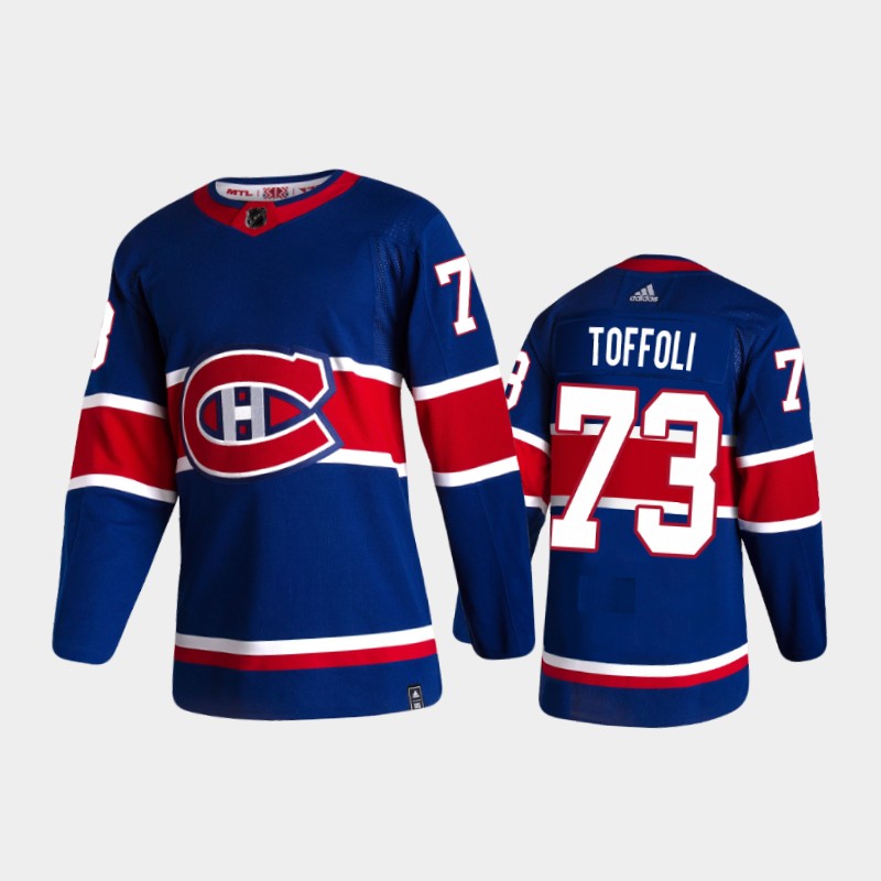 Men's Montreal Canadiens Tyler Toffoli #73 Reverse Retro 2020-21 Blue Jersey