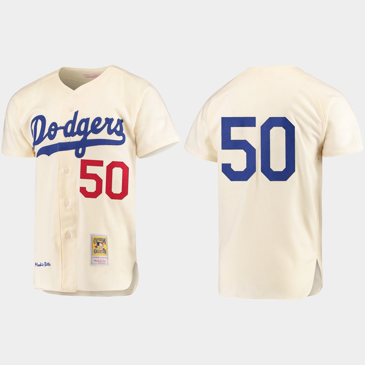Men's Mookie Betts Brooklyn Dodgers Cooperstown Collection Jersey - Cream