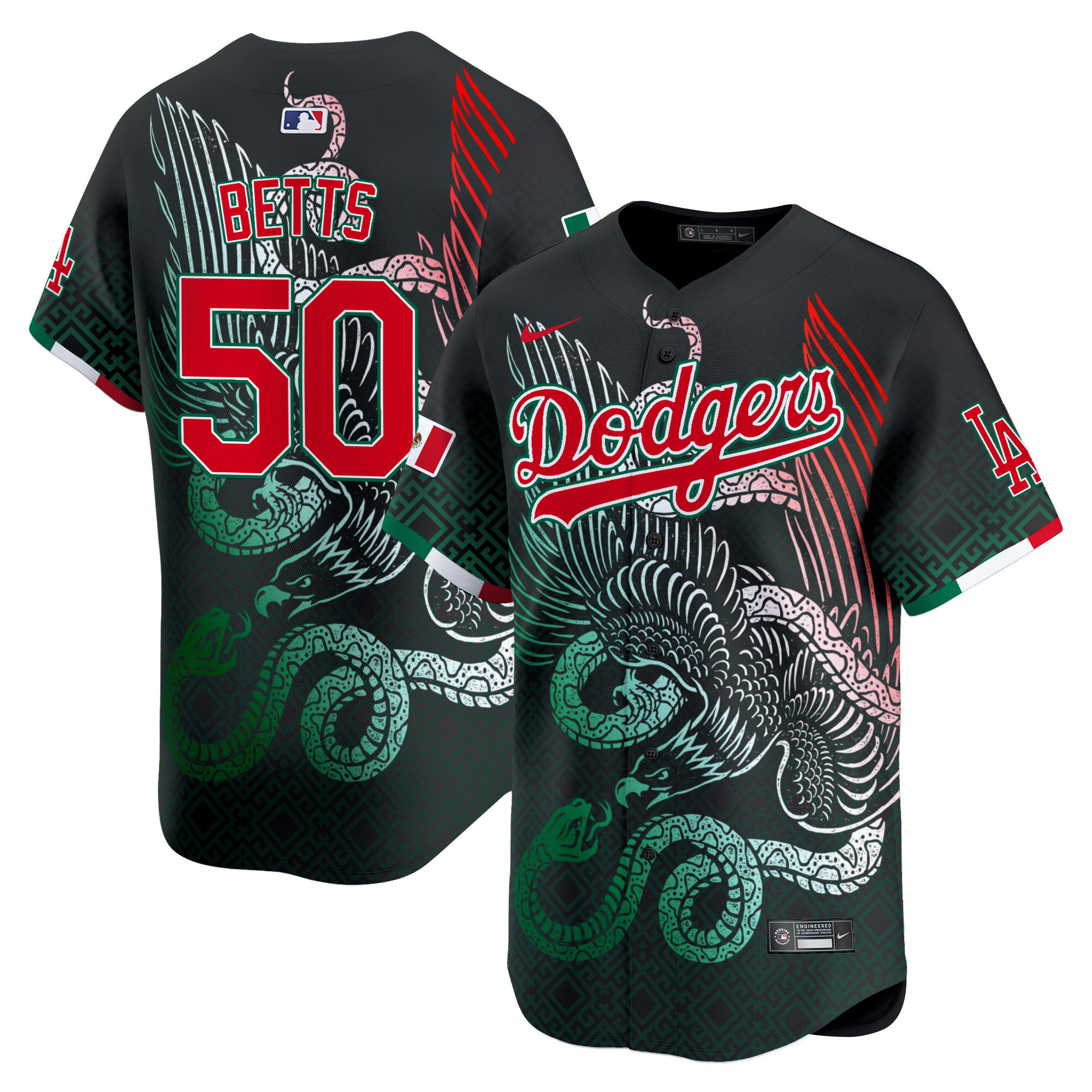 Men's Mookie Betts Los Angeles Dodgers Mexico Aztec Serpent Pattern Vapor Premier Limited Limited Jersey - Printed