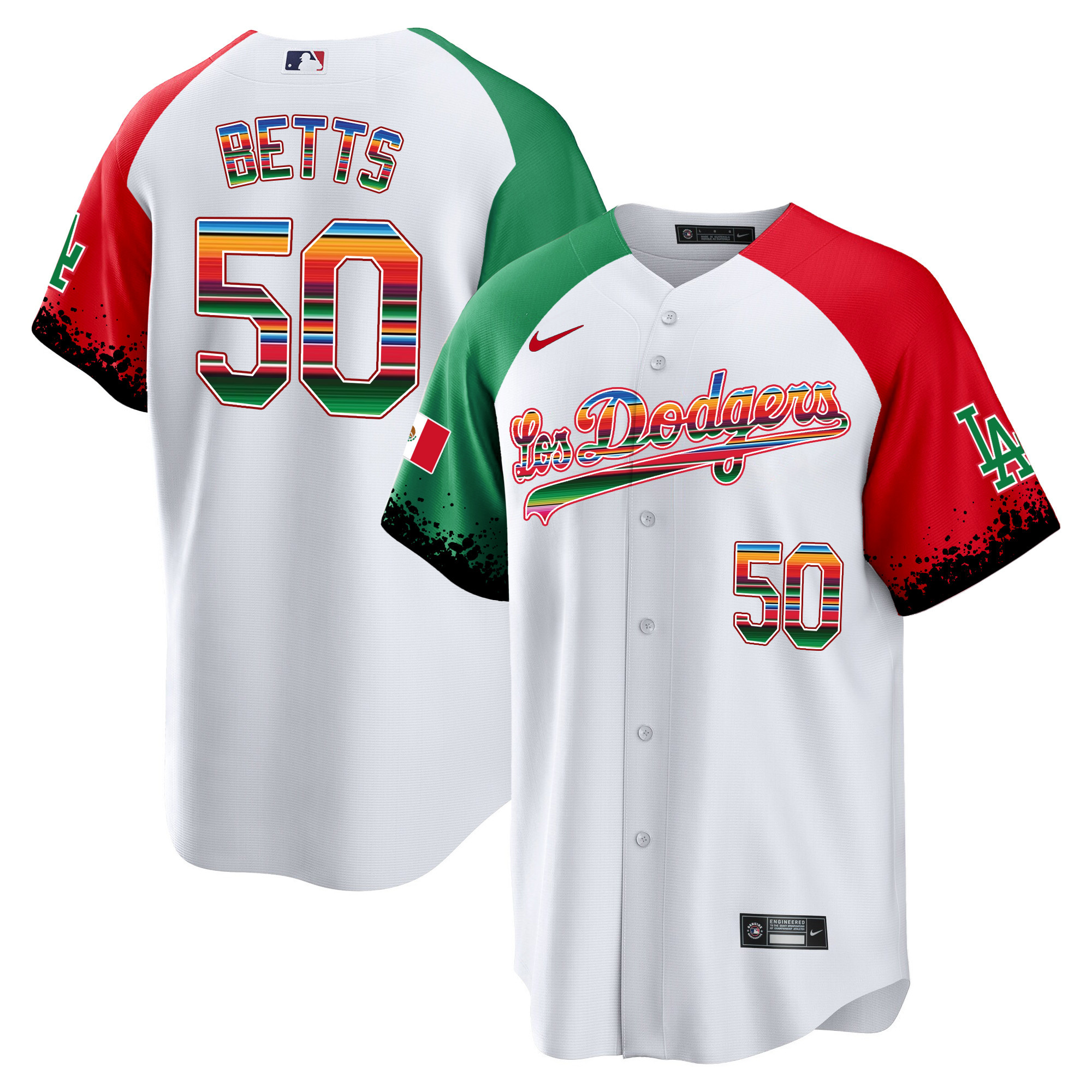 Men's Mookie Betts Los Angeles Dodgers Mexico Cool Base City Connect Limited Alternate Jersey - All Stitched