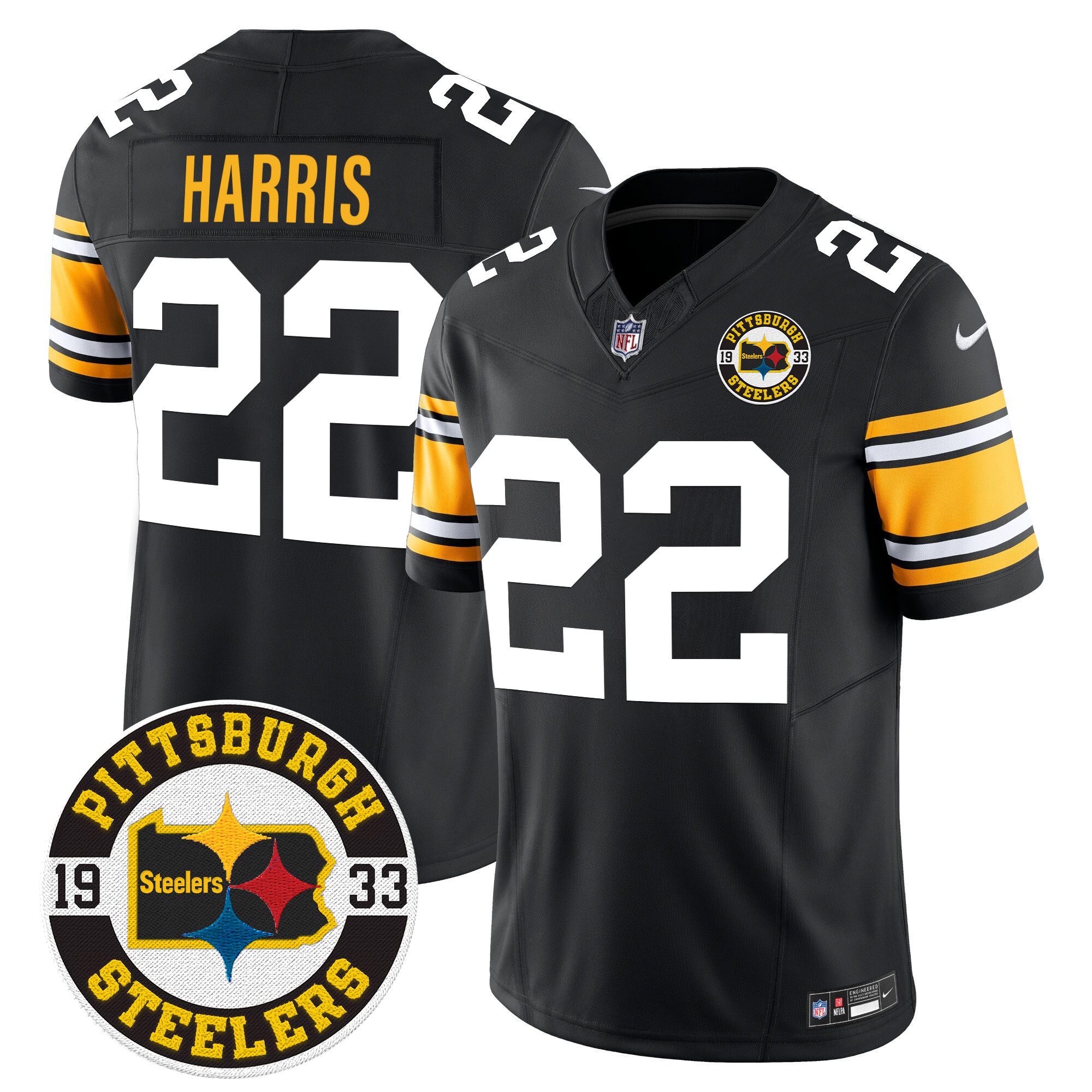 Men's Najee Harris Pittsburgh Steelers 2024 Vapor Limited 1975 Throwback Jersey - All Stitched