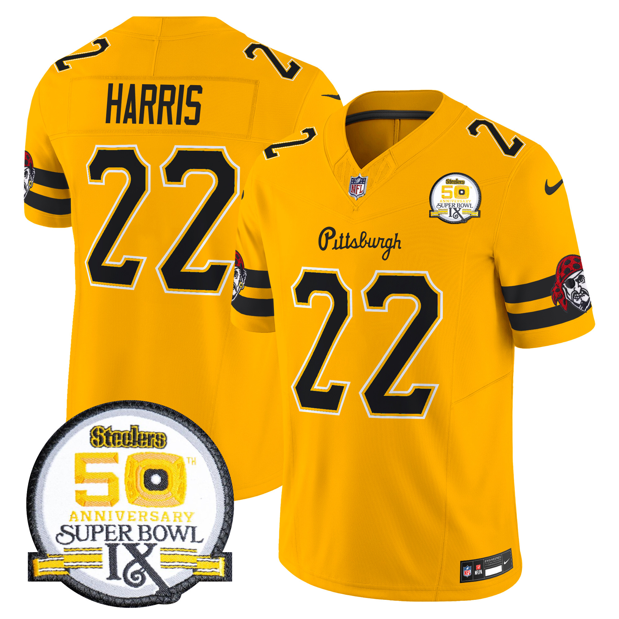 Men's Najee Harris Pittsburgh Steelers 2024 Vapor Limited Gold Jersey - All Stitched