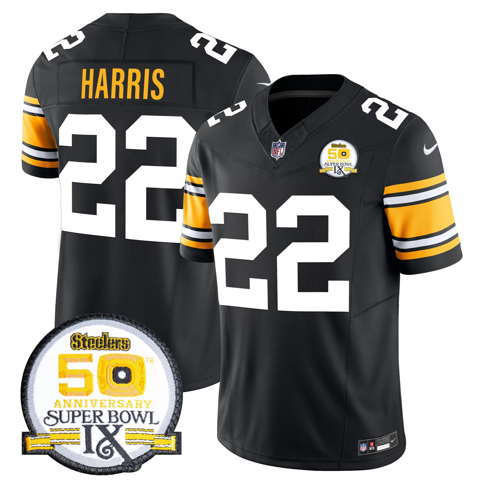 Men's Najee Harris Pittsburgh Steelers Throwback 2024 Vapor Limited 1975 Throwback Jersey - All Stitched