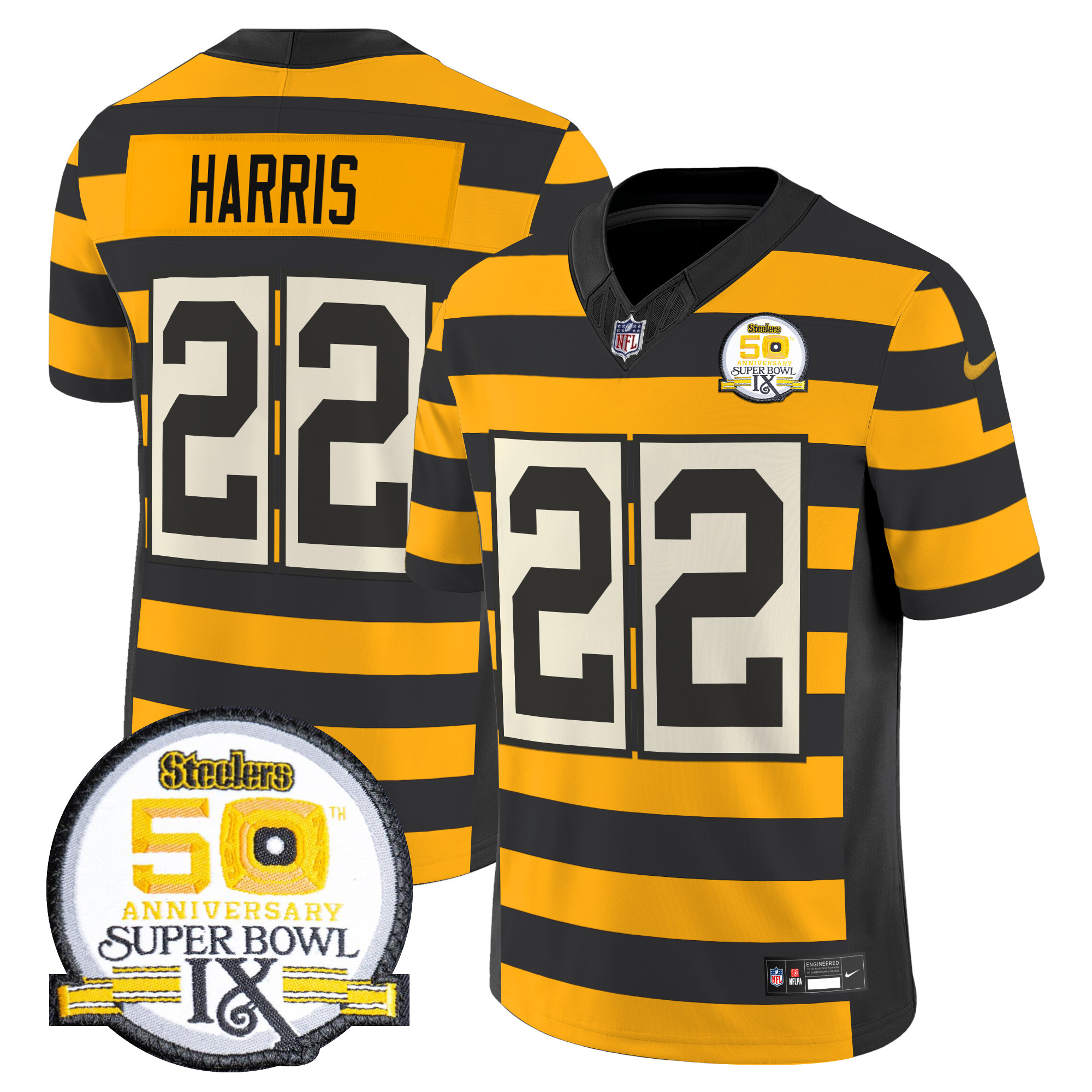 Men's Najee Harris Pittsburgh Steelers Throwback 2024 Vapor Limited Bumble Bee Jersey - All Stitched