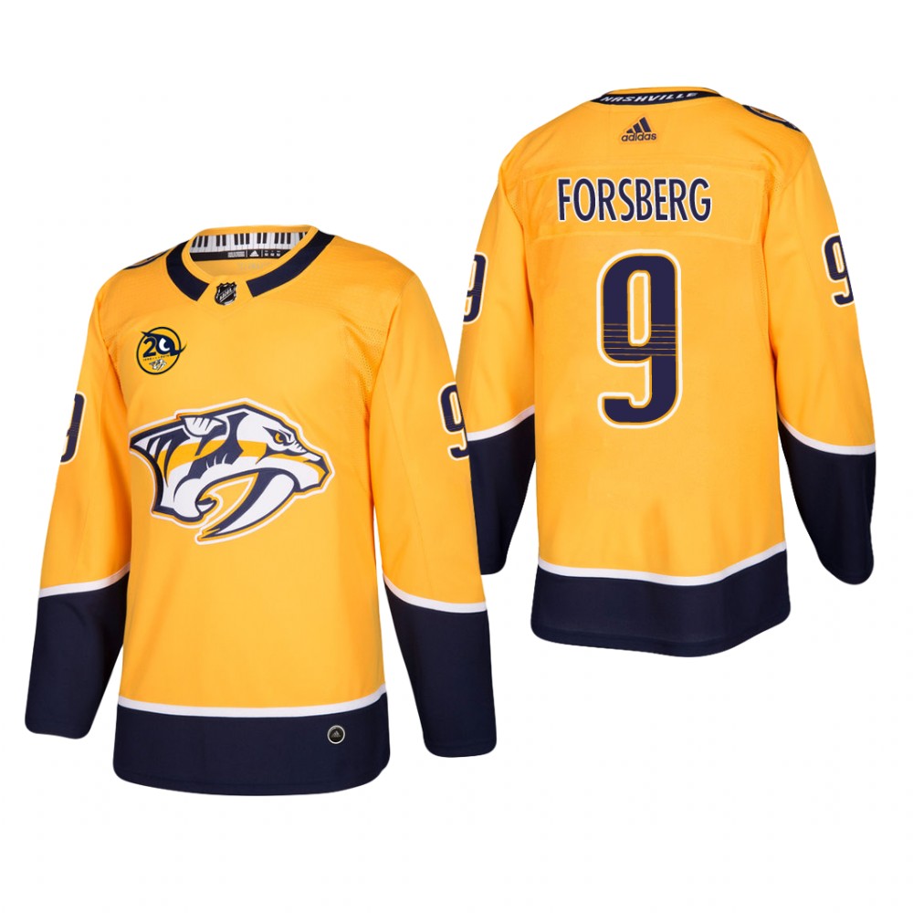 Men's Nashville Predators Filip Forsberg #9 Home Gold Player Cheap Jersey