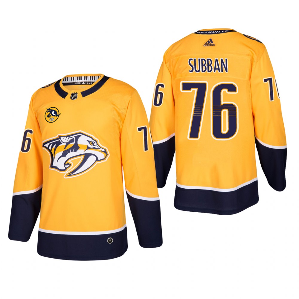 Men's Nashville Predators P.K. Subban #76 Home Gold Player Cheap Jersey