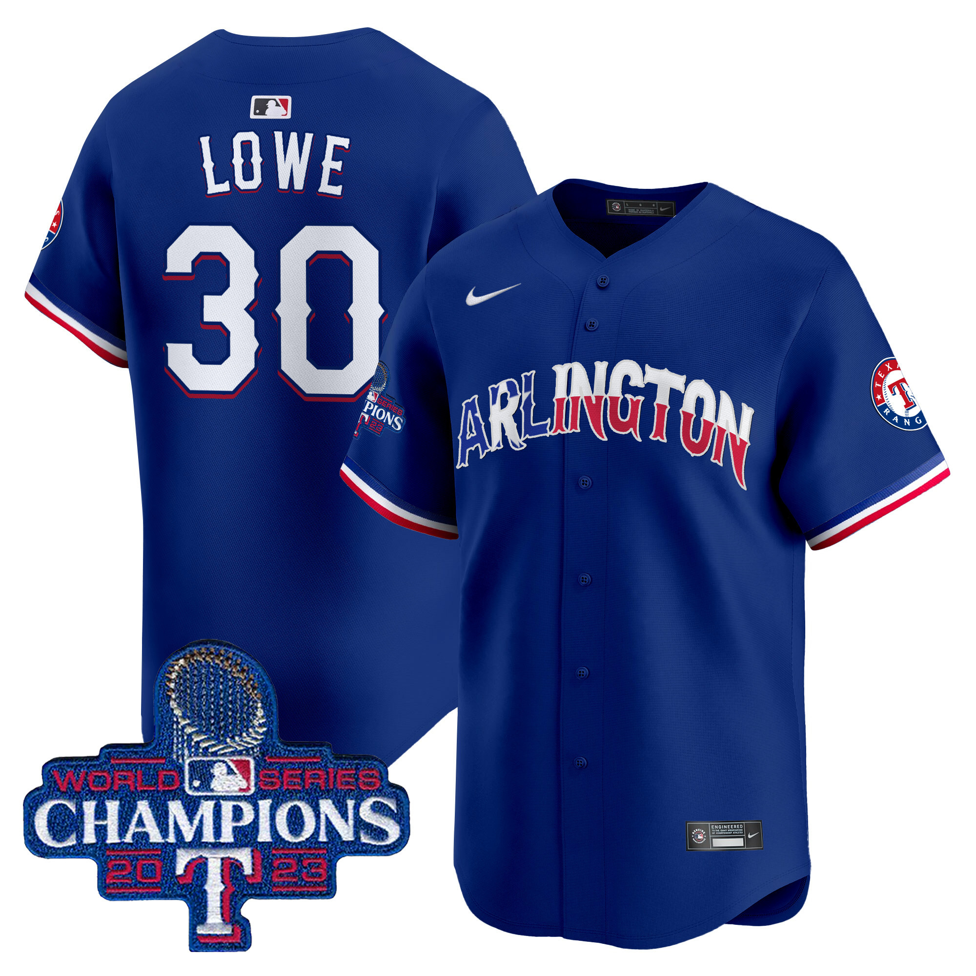 Men's Nathaniel Lowe Texas Rangers Arlington Champions Vapor Premier Limited Royal Jersey - All Stitched