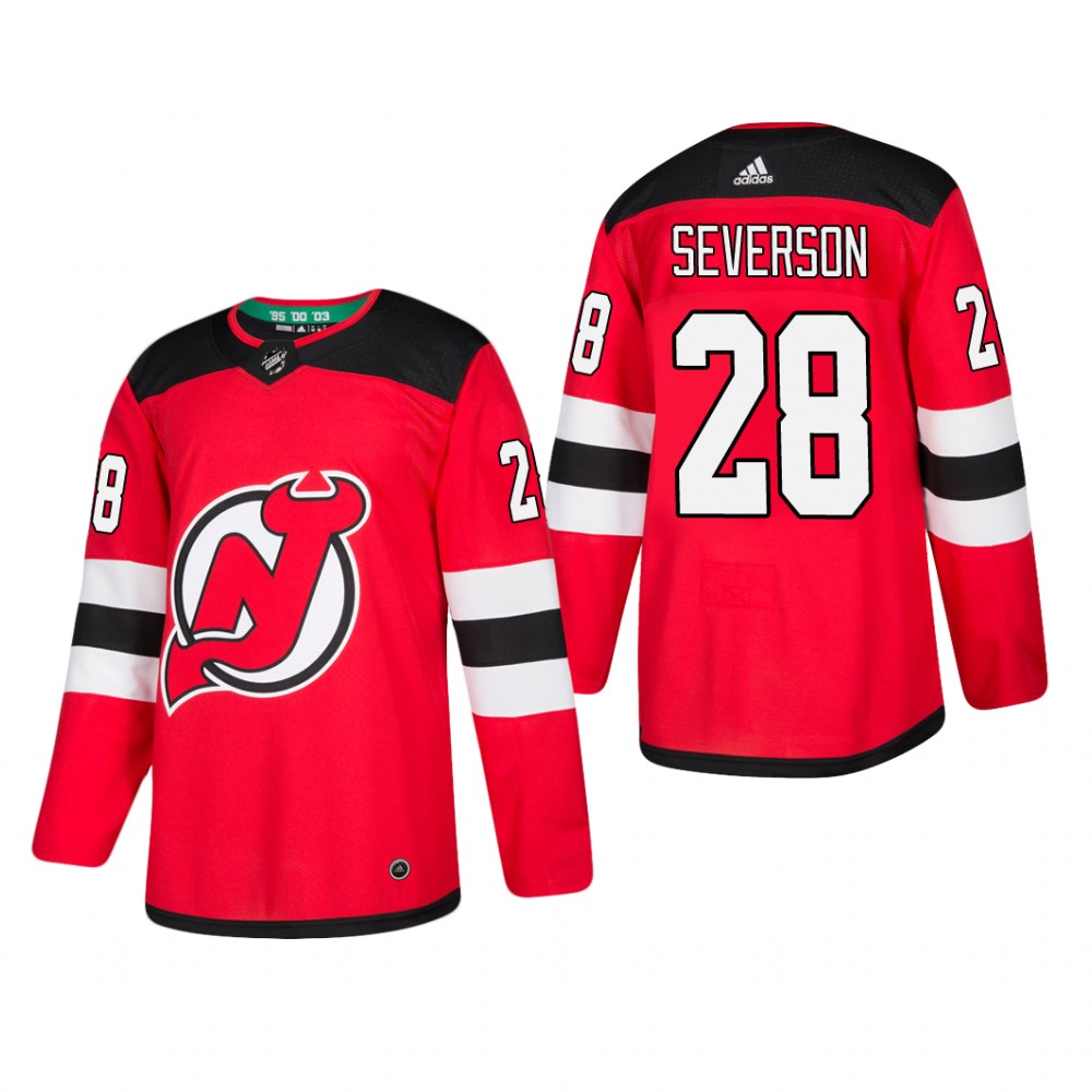 Men's New Jersey Devils Damon Severson #28 Home Red Player Cheap Jersey