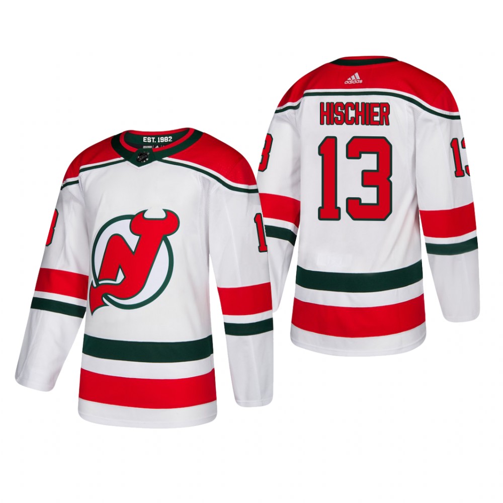 Men's New Jersey Devils Nico Hischier #13 2019 Alternate Reasonable Jersey - White