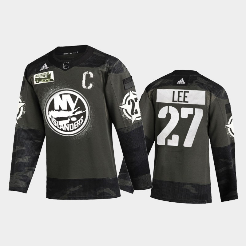 Men's New York Islanders Anders Lee #27 2021 Military Appreciation Night Camo Jersey
