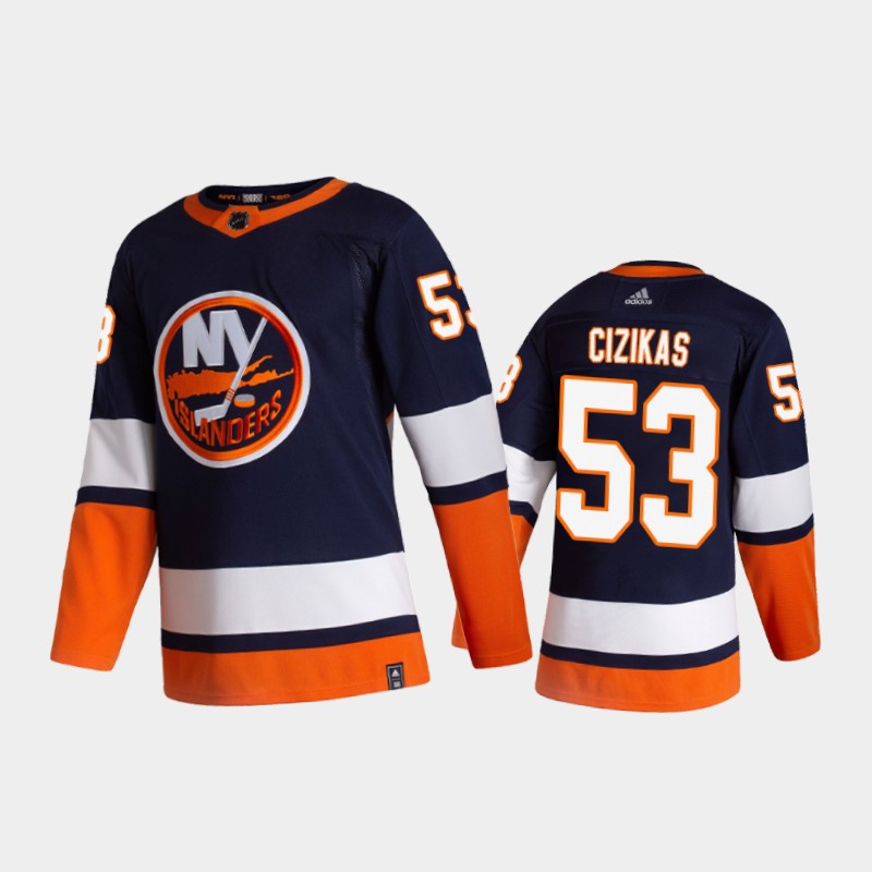 Men's New York Islanders Casey Cizikas #53 Reverse Retro 2020-21 Blue Jersey
