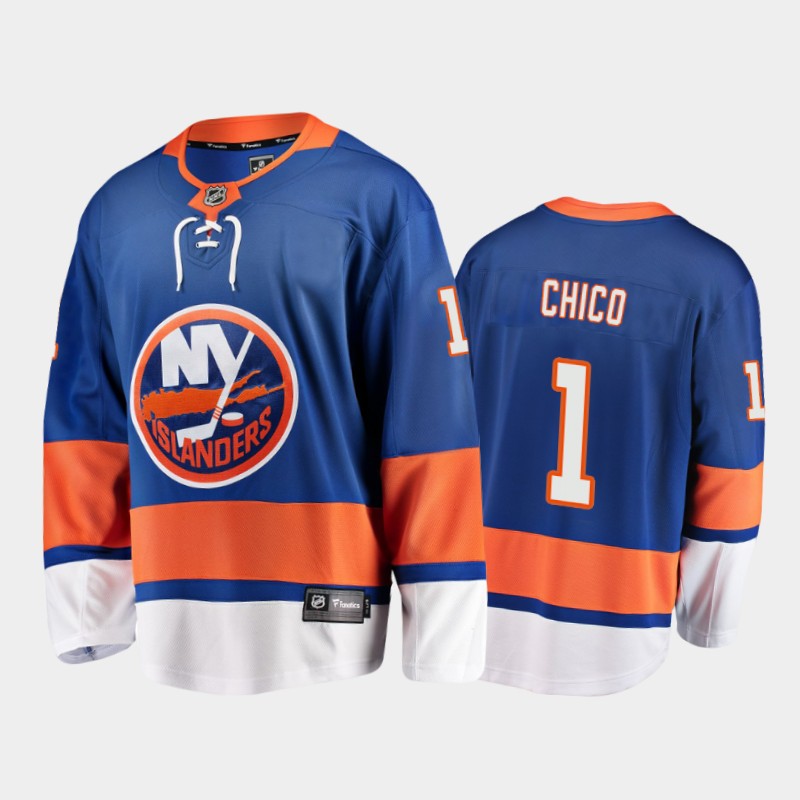 Men's New York Islanders Glenn Resch #1 Home Retired Playername Blue Jersey