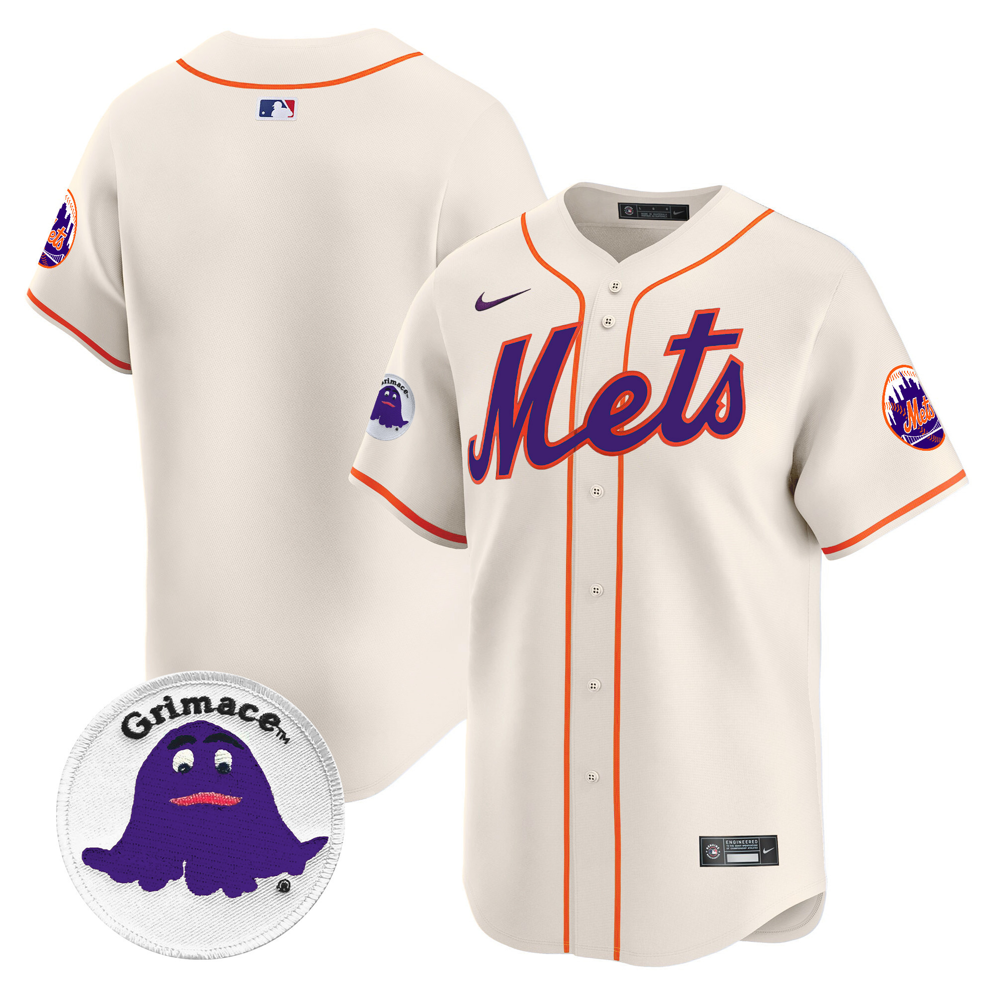 Men's New York Mets Grimace Vapor Premier Limited Cream Jersey - All Stitched