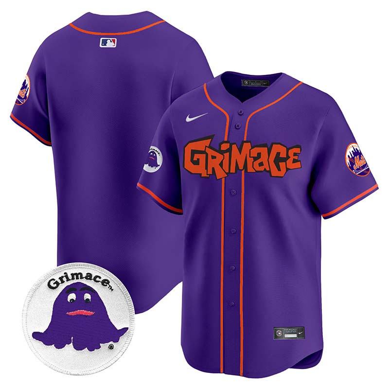 Men's New York Mets Grimace Vapor Premier Limited Purple Jersey V2 - All Stitched
