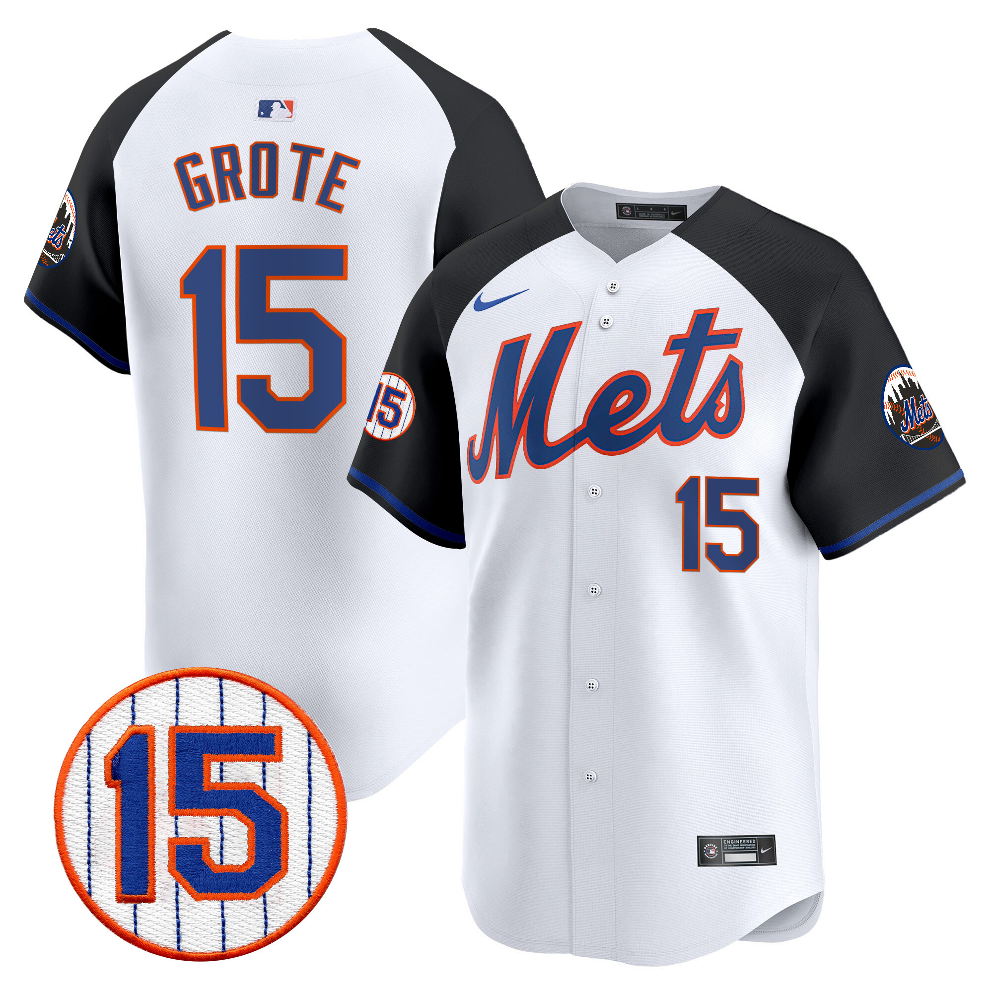 Men's New York Mets Jerry Grote Patch Vapor Premier Limited Alternate Jersey - All Stitched