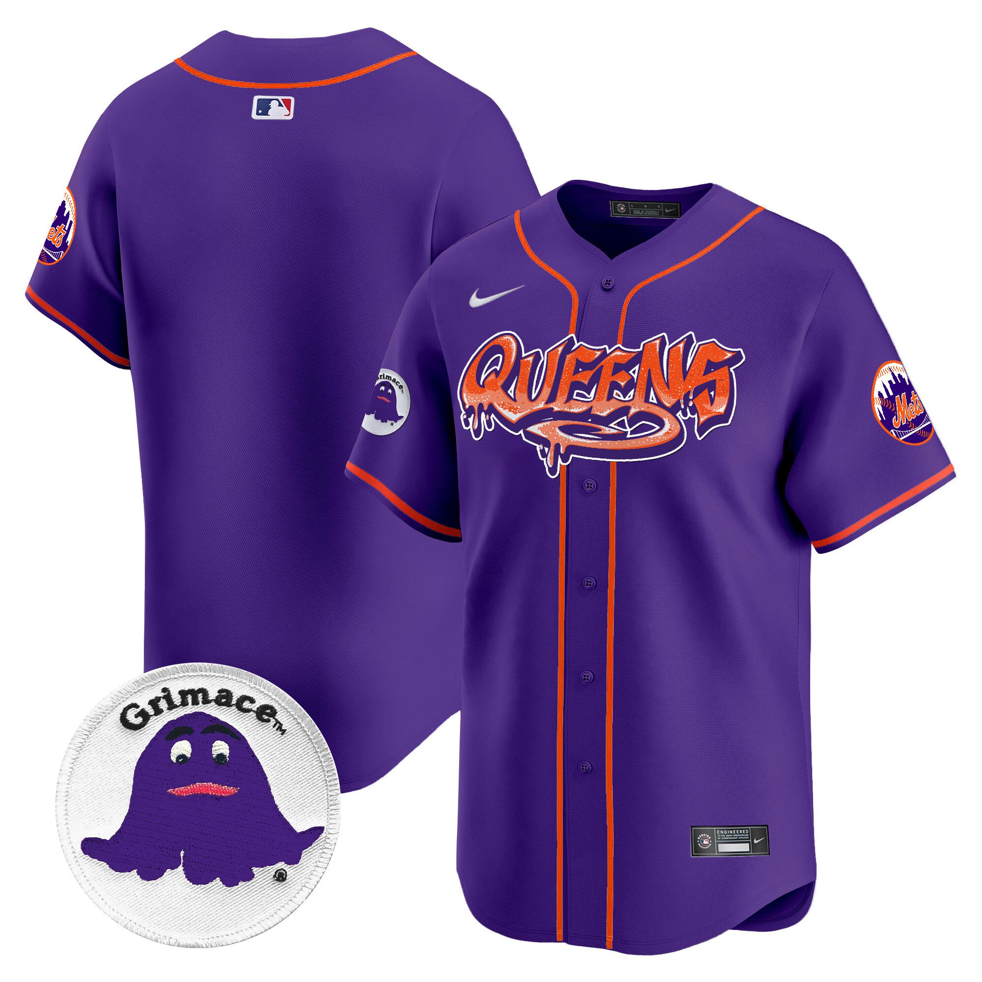Men's New York Mets Queens Graffiti Vapor Premier Limited Purple Jersey - All Stitched