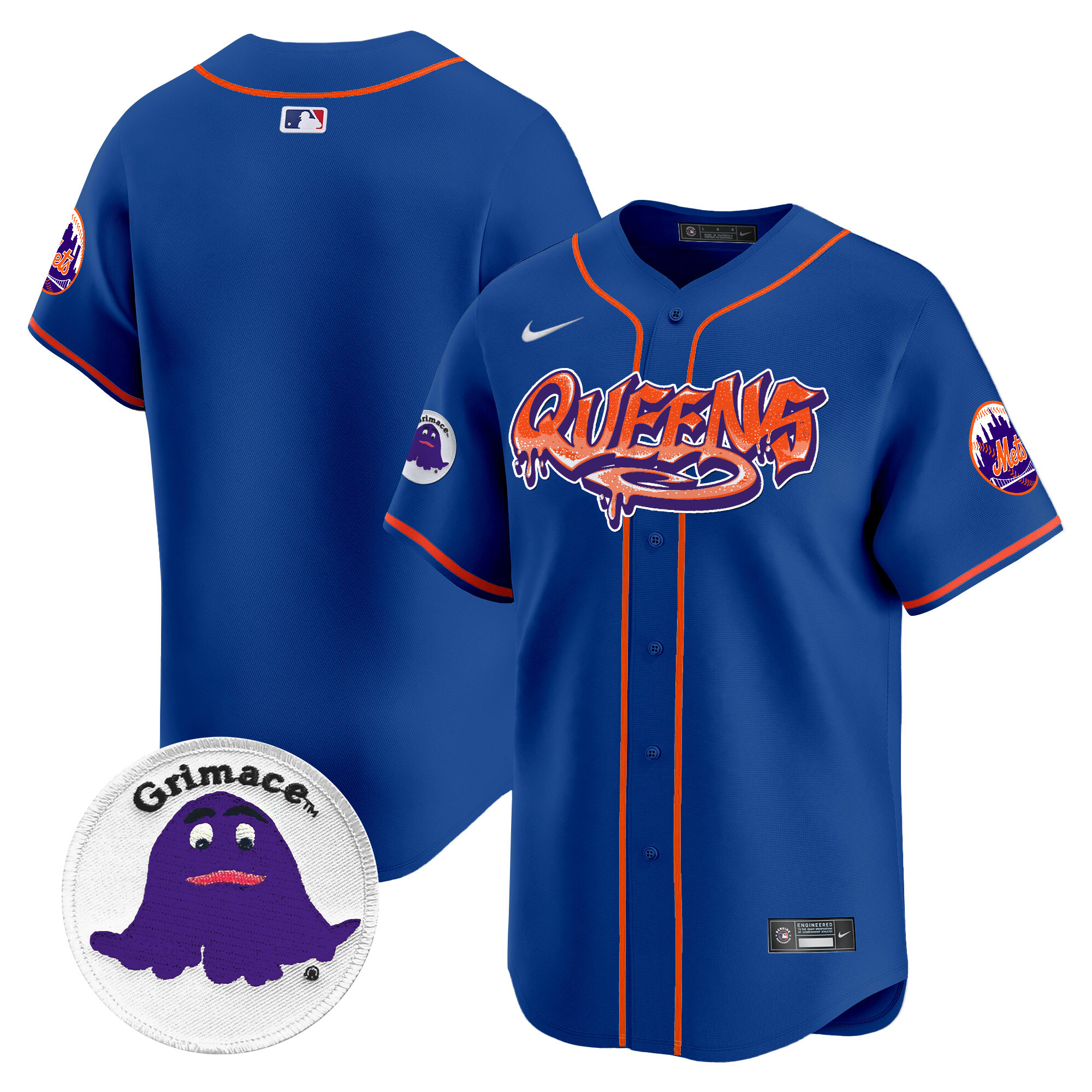 Men's New York Mets Queens Graffiti Vapor Premier Limited Royal Jersey - All Stitched