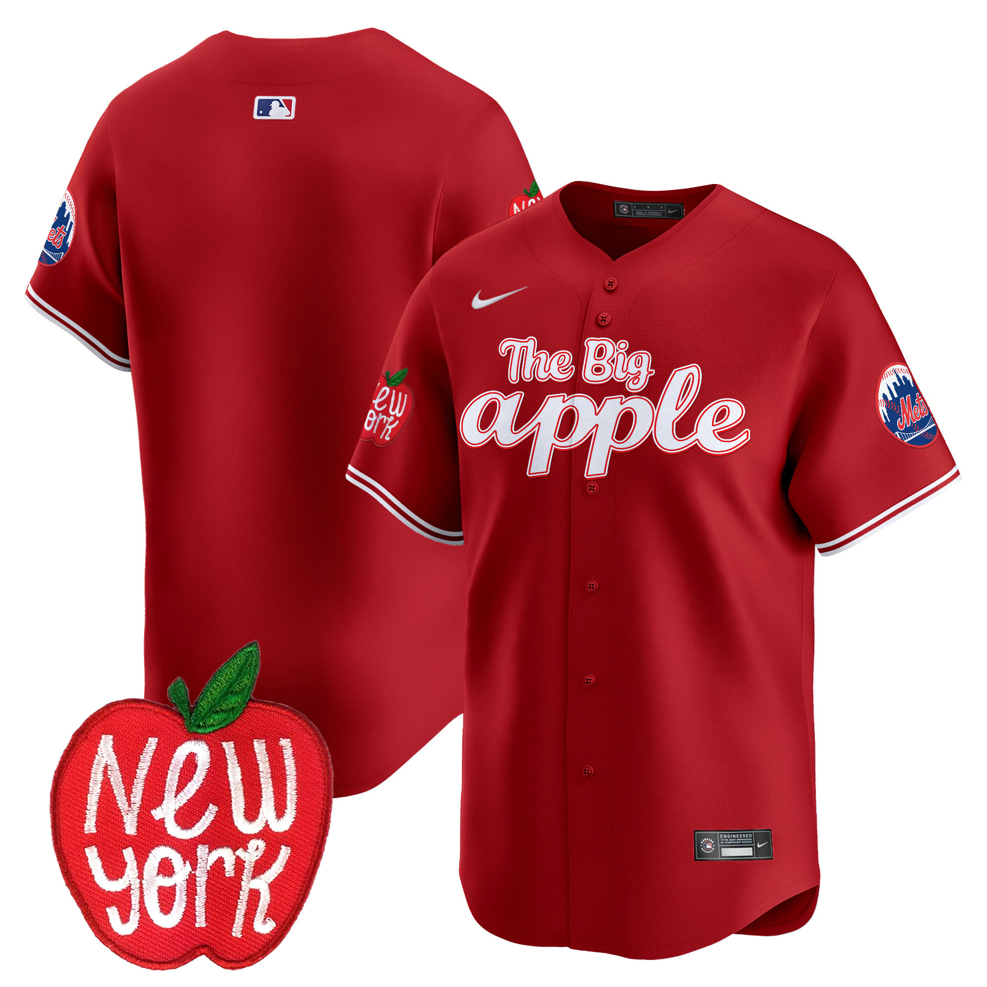 Men's New York Mets The Big Apple Vapor Premier Limited Red Jersey - All Stitched