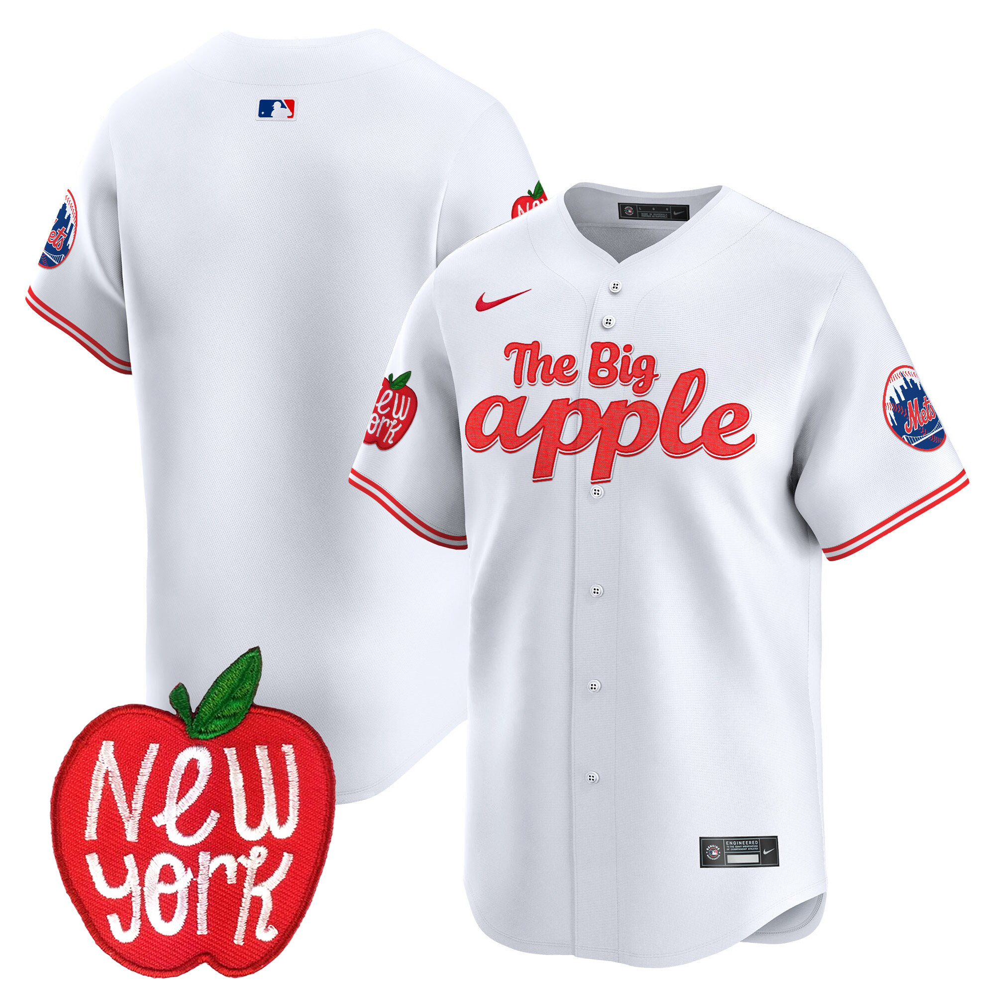 Men's New York Mets The Big Apple Vapor Premier Limited White Jersey - All Stitched