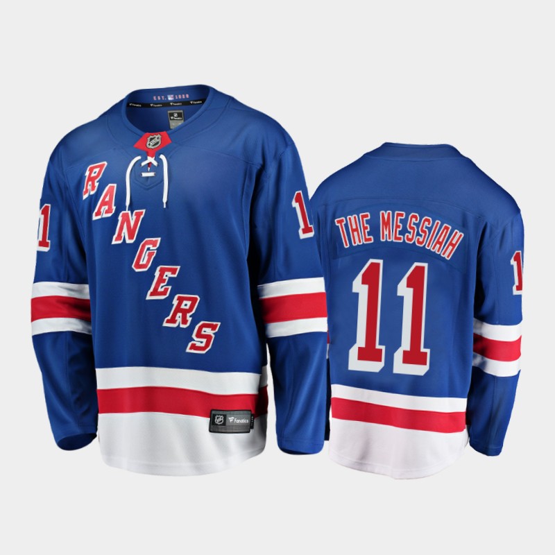 Men's New York Rangers Mark Messier #11 Home Retired Playername Blue Jersey