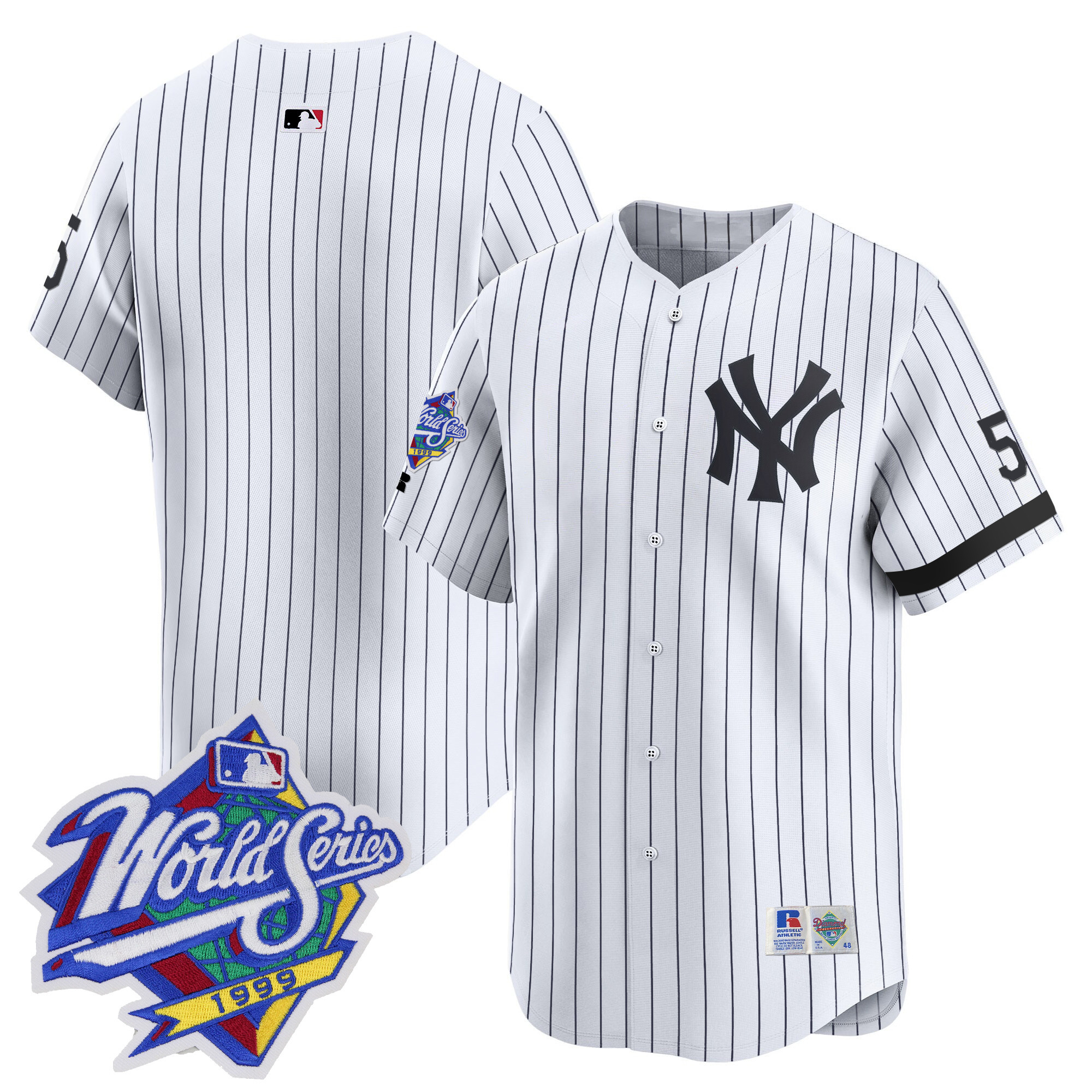 Men's New York Yankees 1999 Throwback Joe DiMaggio Patch Vapor Premier Limited Pinstripe Jersey - All Stitched