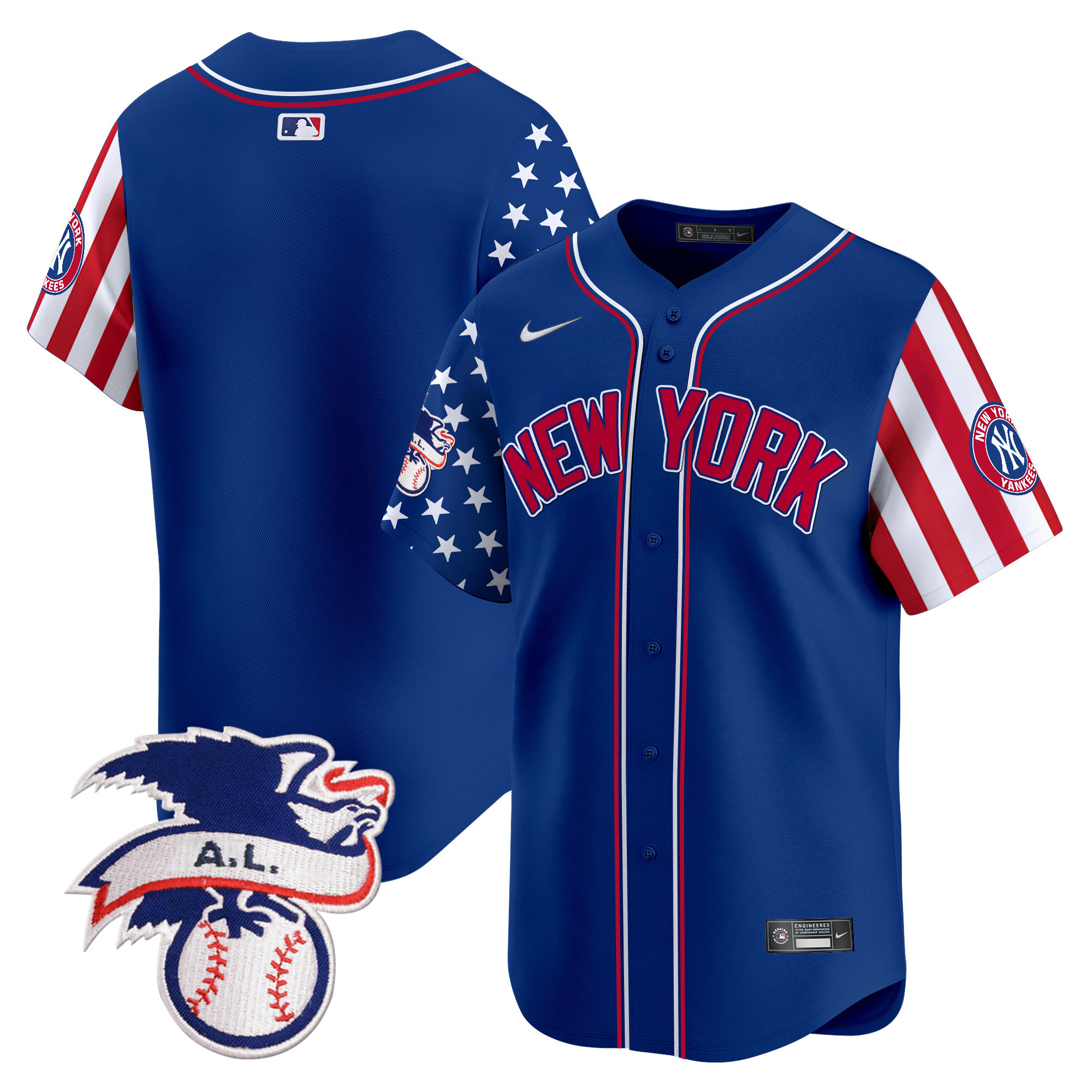 Men's New York Yankees 2024 Fourth of July Vapor Premier Limited Royal Jersey V6 - All Stitched