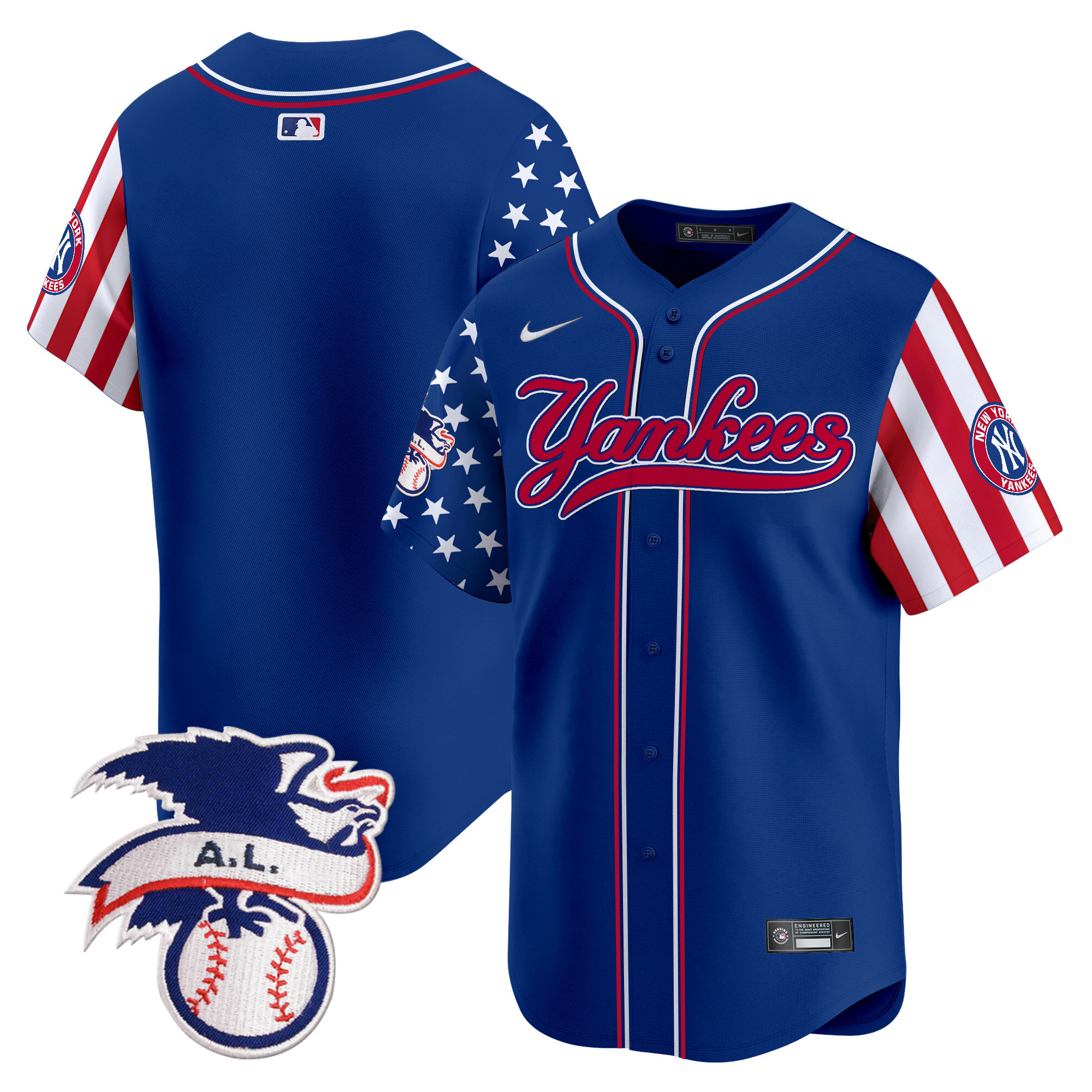 Men's New York Yankees 2024 Fourth of July Vapor Premier Limited Royal Jersey V7 - All Stitched