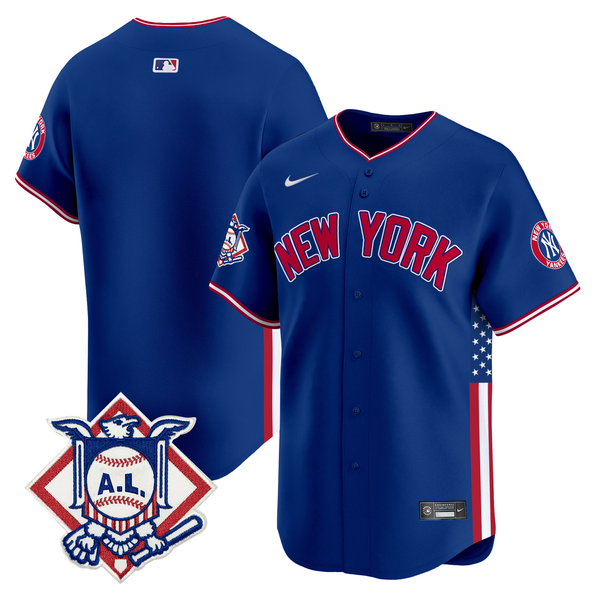 Men's New York Yankees 2024 Fourth of July Vapor Premier Limited Royal Jersey V8 - All Stitched