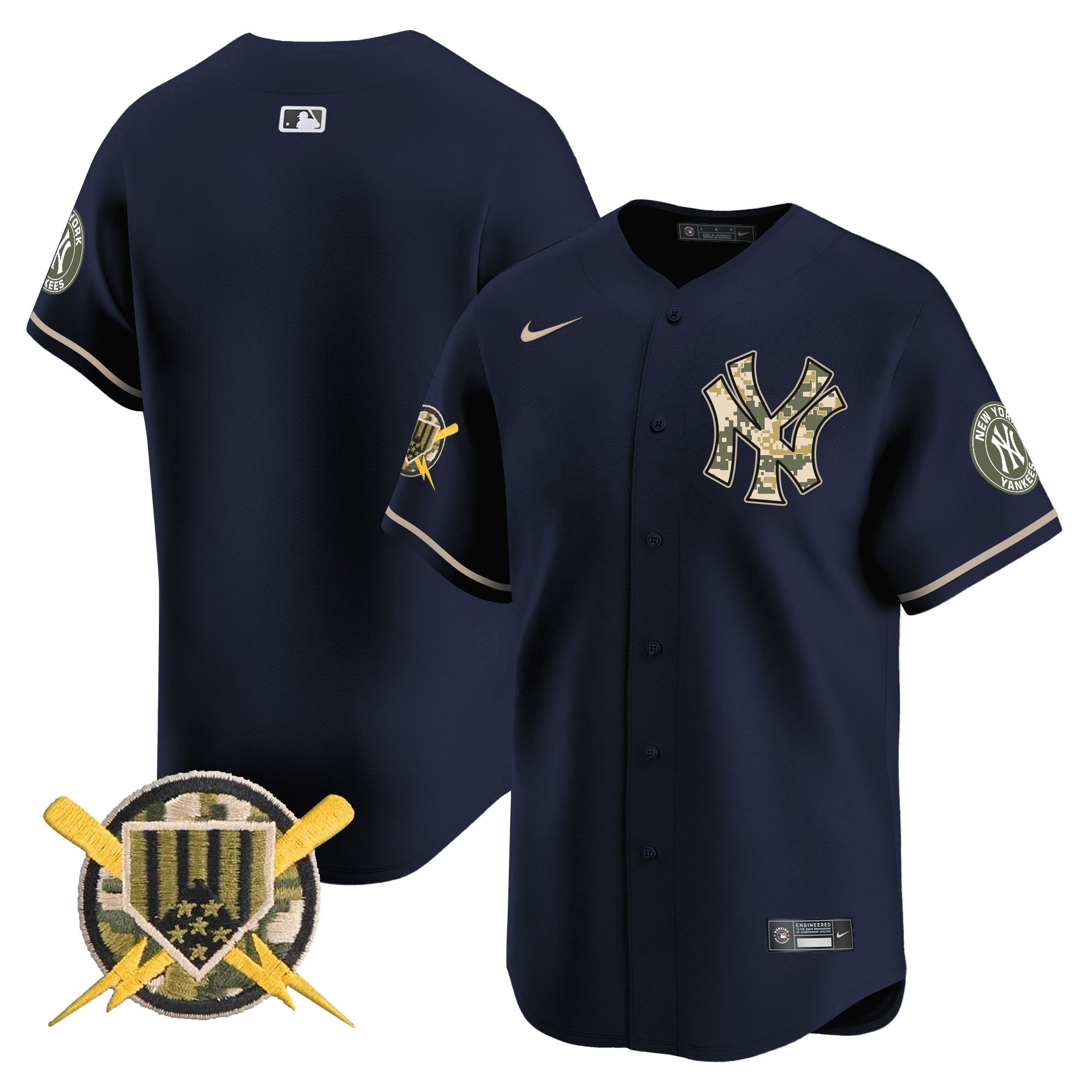 Men's New York Yankees Armed Forces Day Vapor Premier Limited Navy Jersey - All Stitched