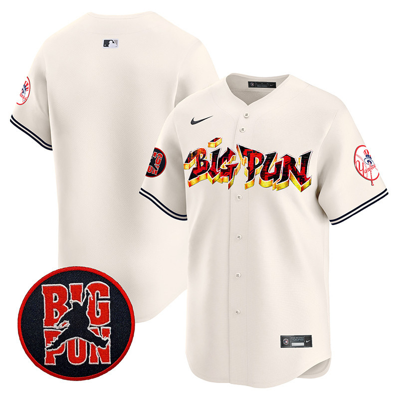 Men's New York Yankees Big Pun Vapor Premier Limited Cream Jersey - All Stitched