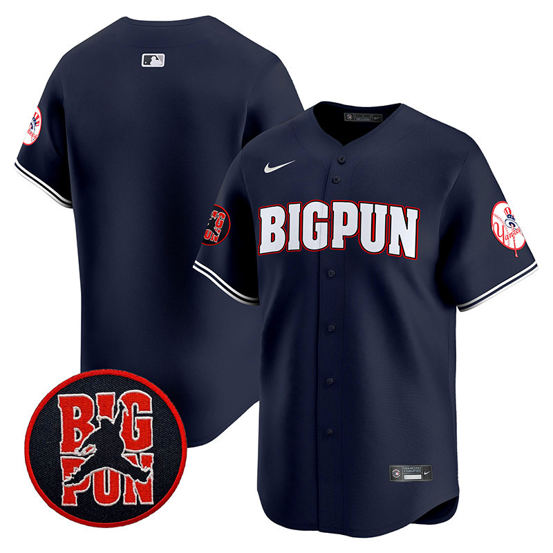 Men's New York Yankees Big Pun Vapor Premier Limited Navy Jersey V2 - All Stitched